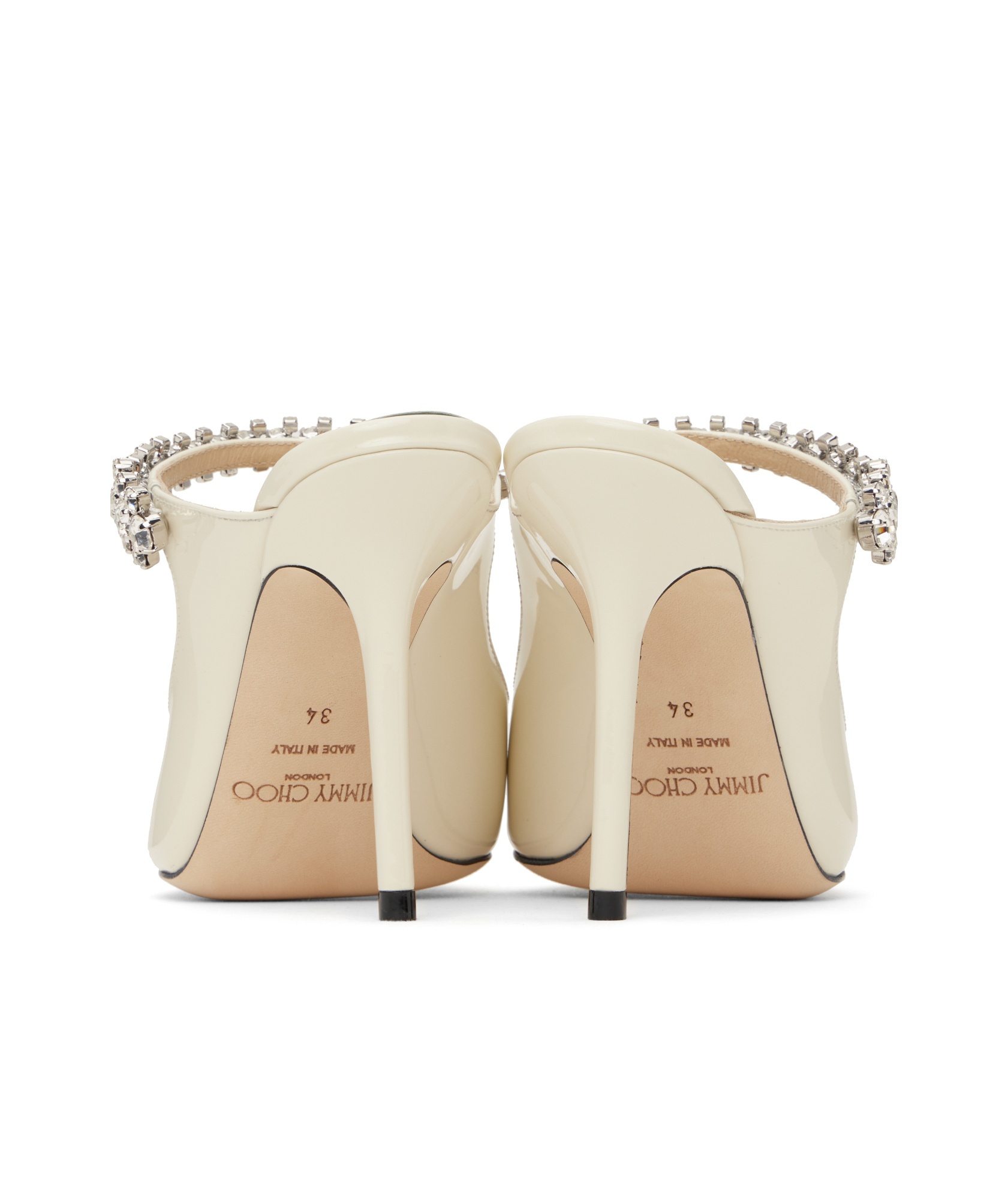 Jimmy Choo Lizard-embossed Leather Bing Mules Women In White