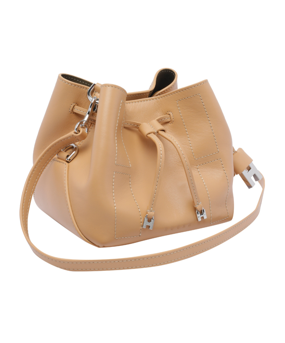 Hogan Mini Kenya Bucket Bag With Adjustable Strap In Nude