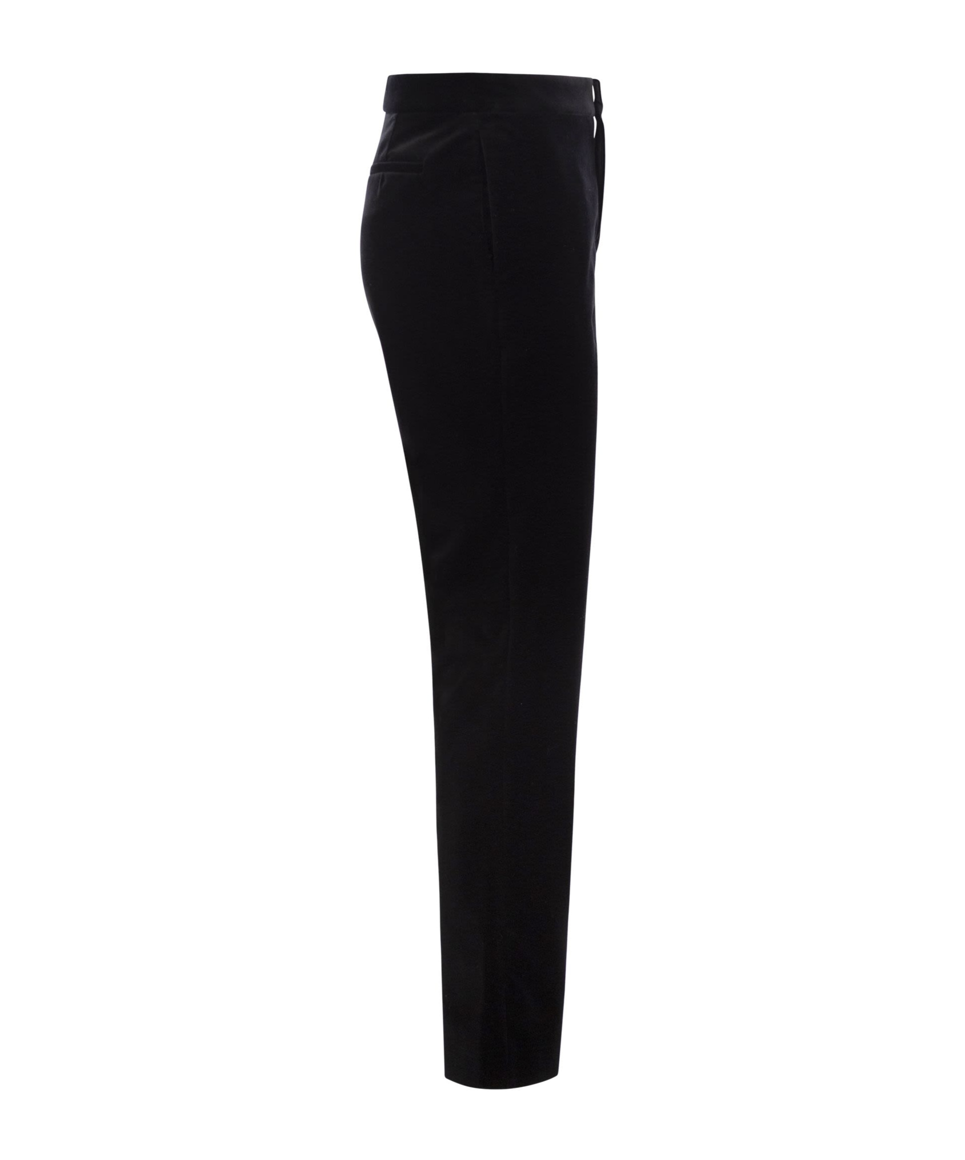 Fabiana Filippi Velvet-textured Regular Fit Trousers With Side Pockets In Black