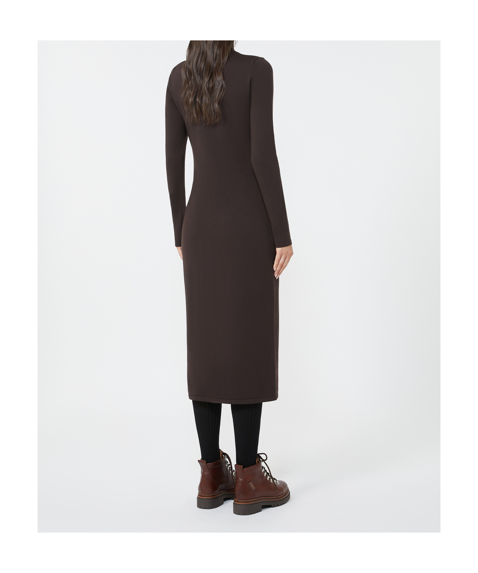 Weekend Max Mara Long-sleeved Dress In Brown
