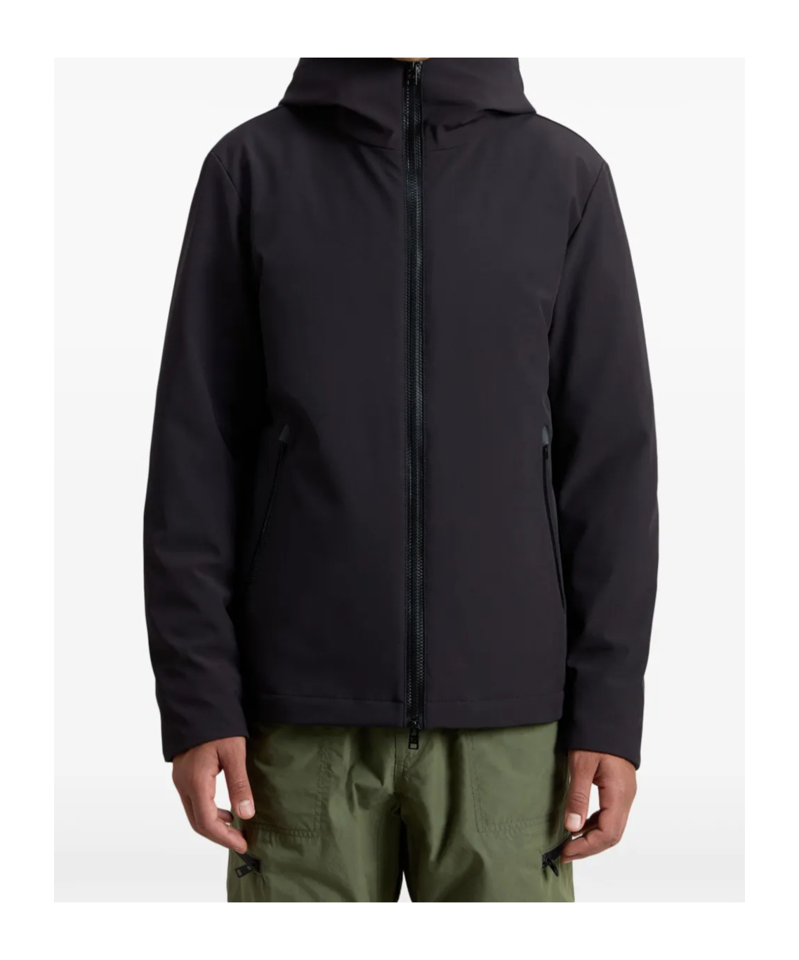 Woolrich Pacific Jacket In Black Softshell In Black
