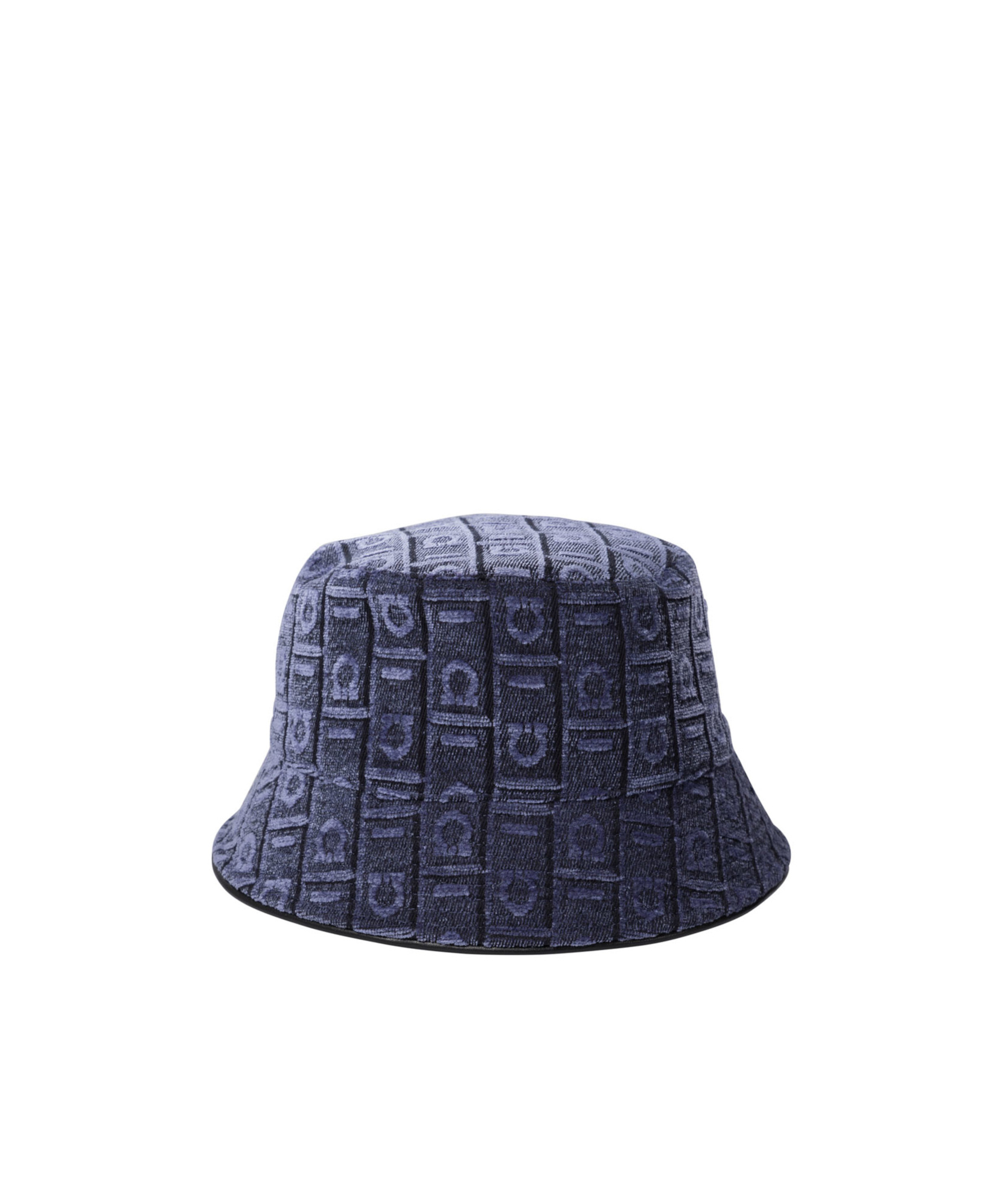 Ferragamo Logo Jacquard Cloche Hat In Blue