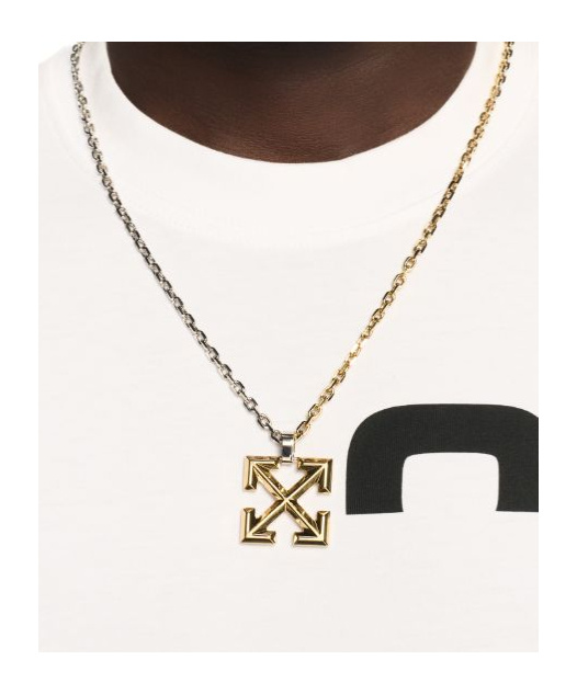 Off-white Arrows Two-tone Necklace In Yellow