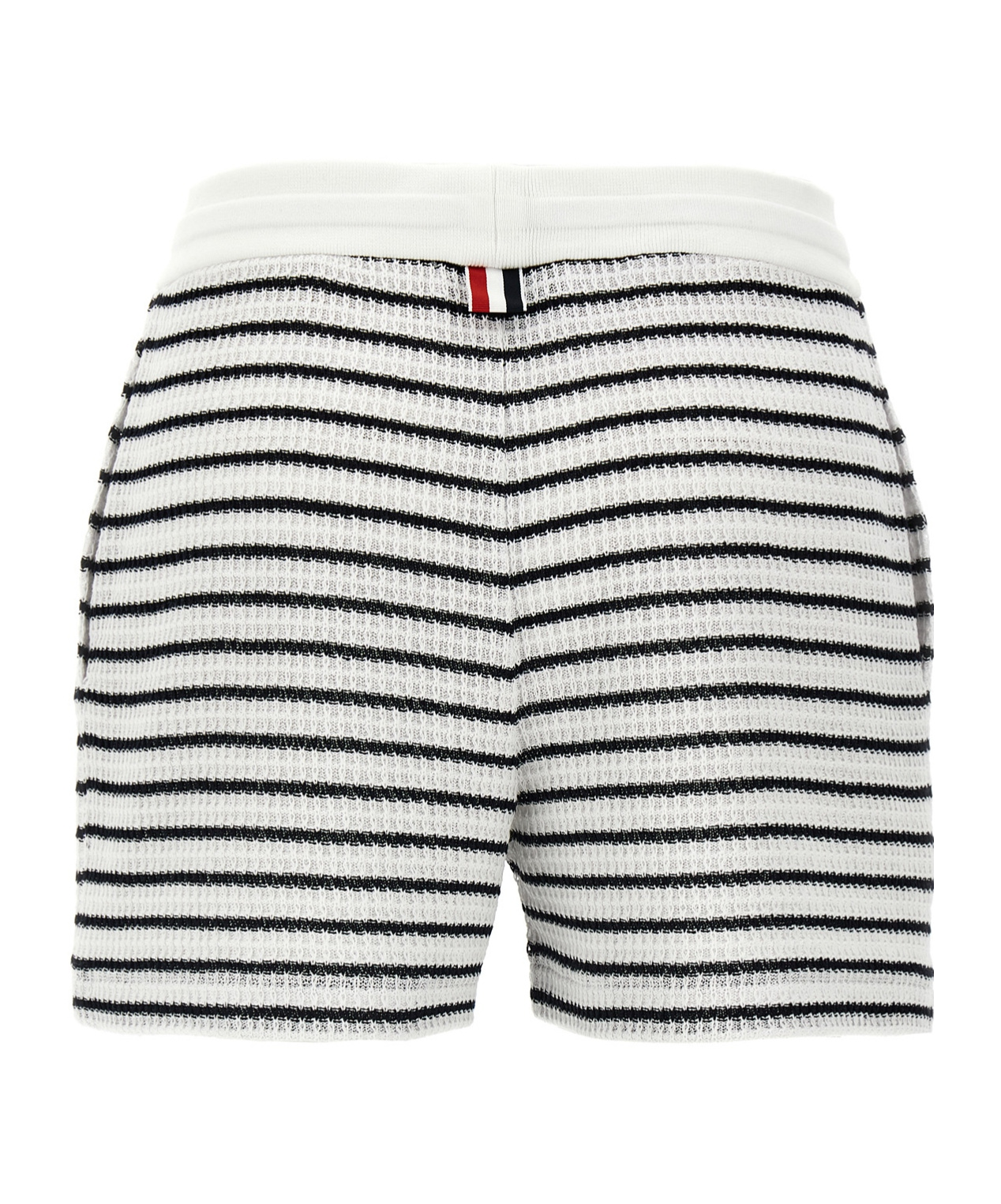 Thom Browne Striped Cotton Shorts With Adjustable Drawstring In Blue