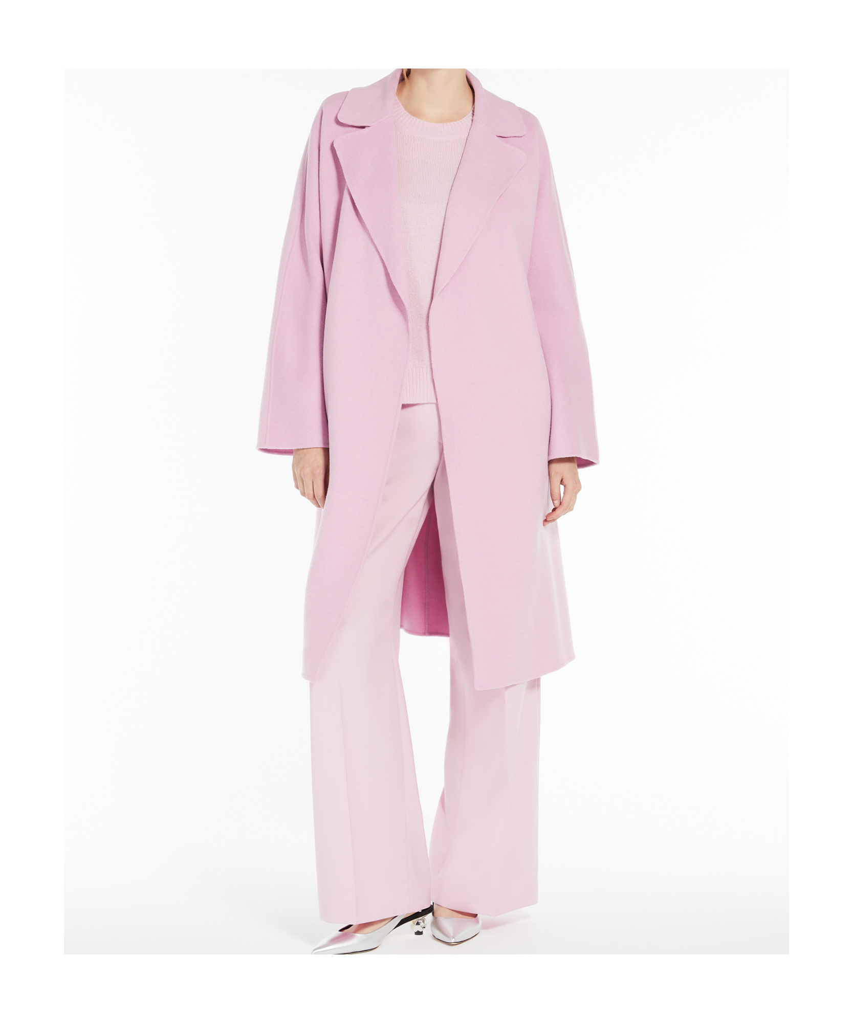 Weekend Max Mara Wool Canvas Wide-leg Pants In Pink