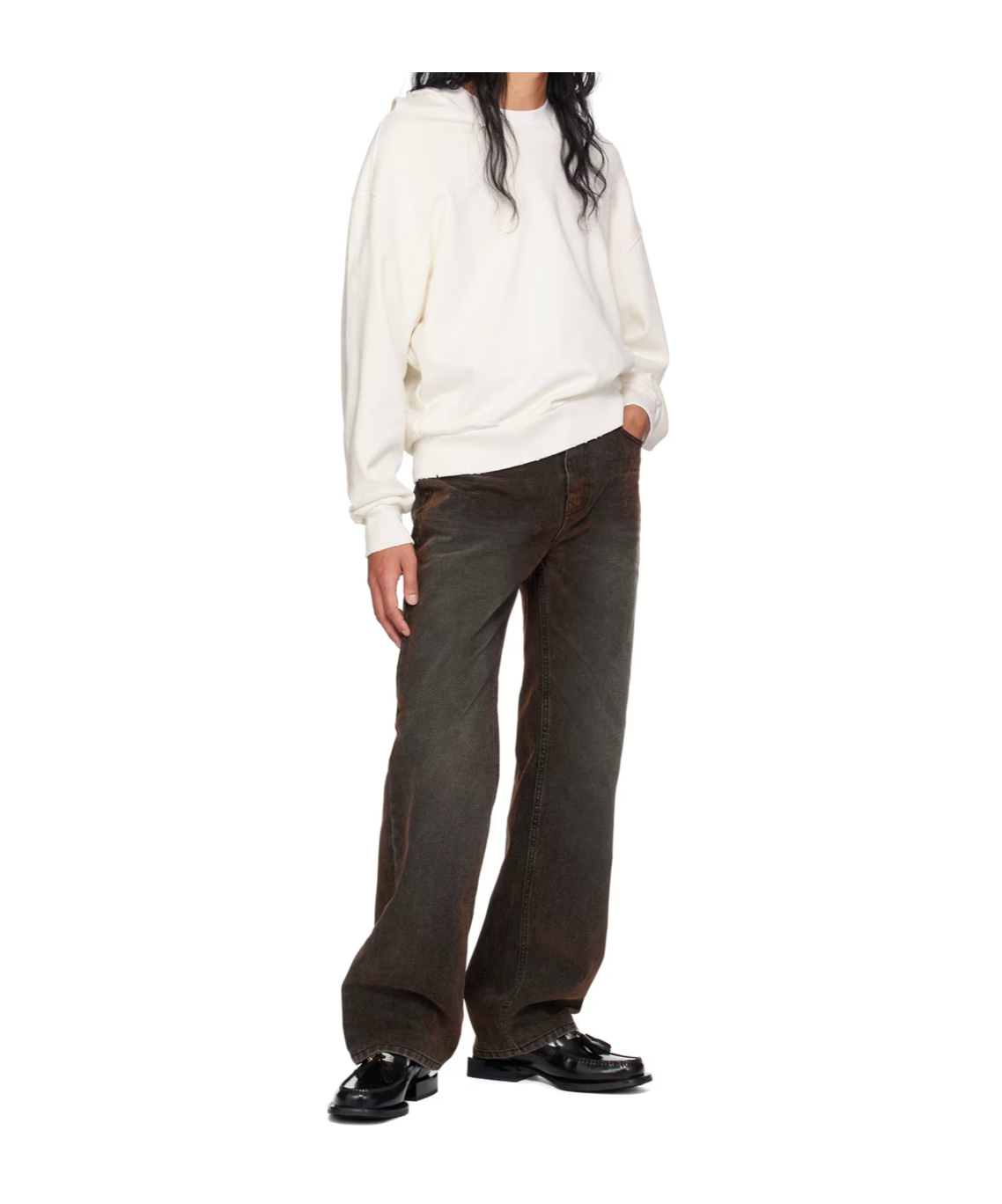 We11 Done Logo Hooded Sweater In White