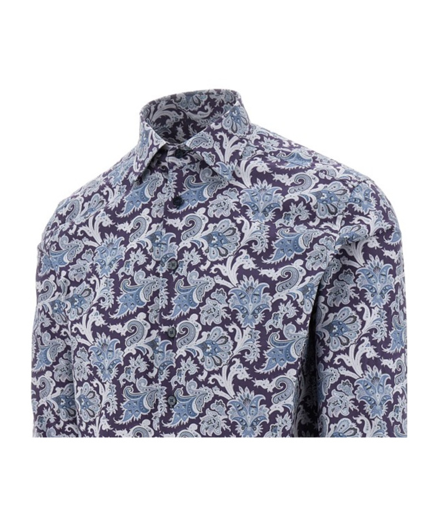 Etro Paisley Printed Curved Hem Shirt In Gray