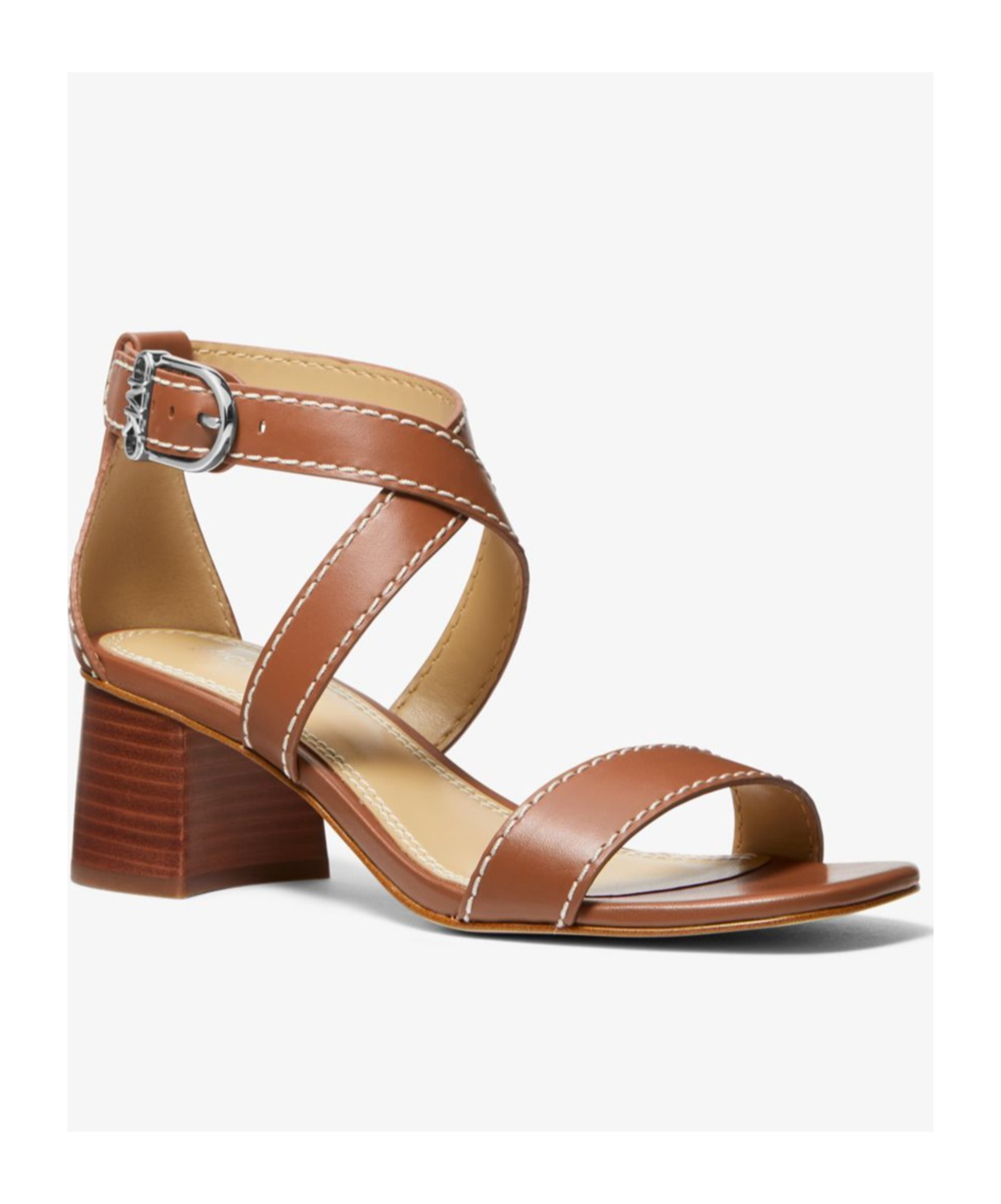 Shop Michael Kors Ashton 50mm Leather Sandals In Brown