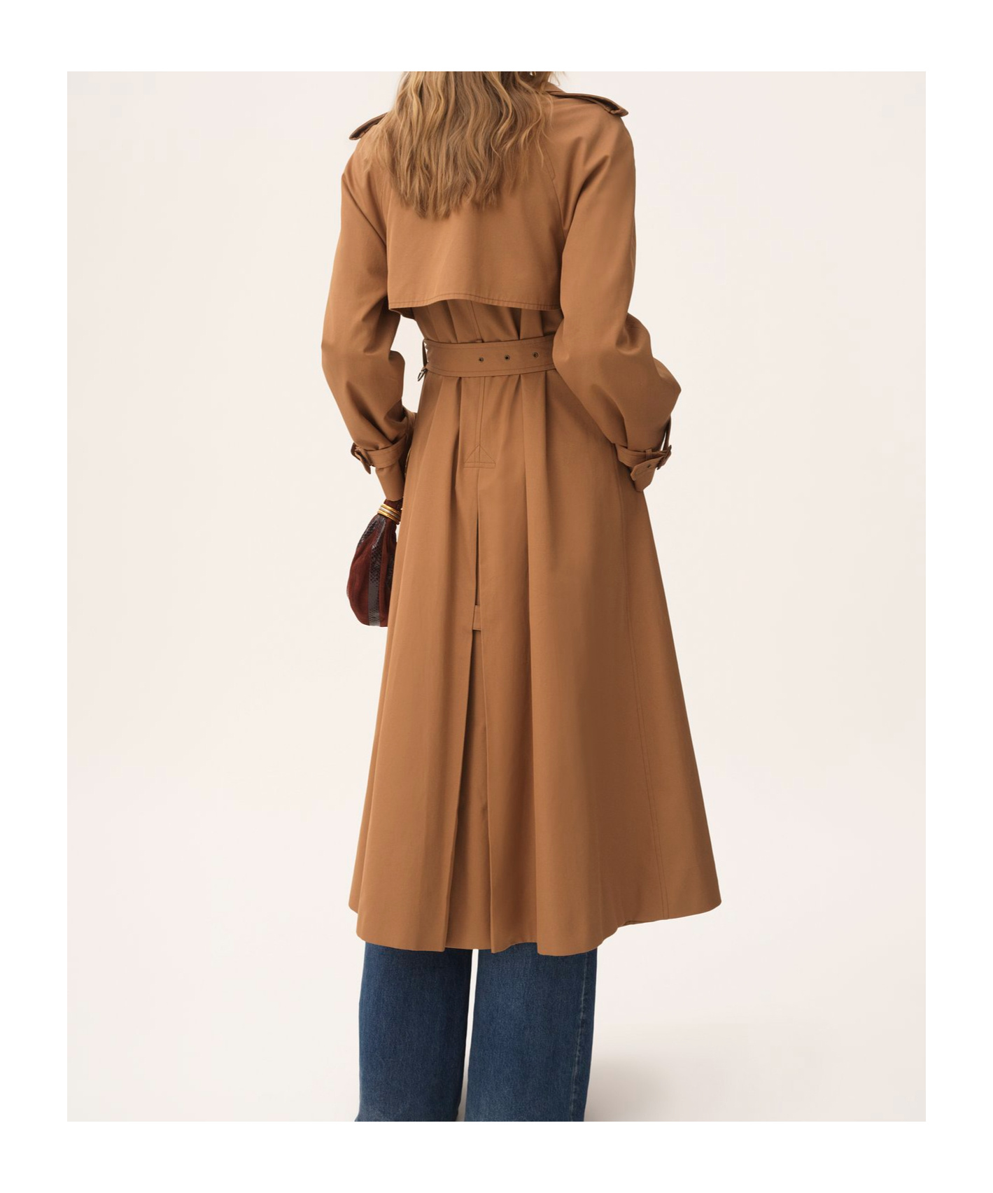 Chloé Cotton Gabardine Long Trench Coat In Brown