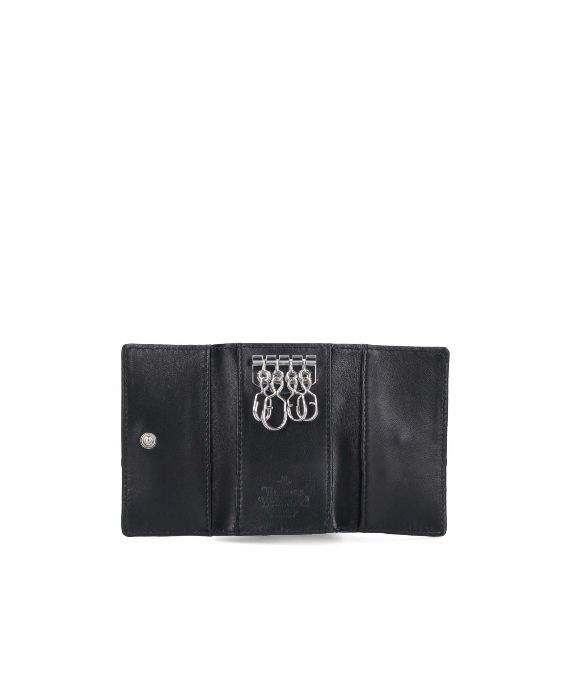 Vivienne Westwood "orb" Logo Keyring In Black