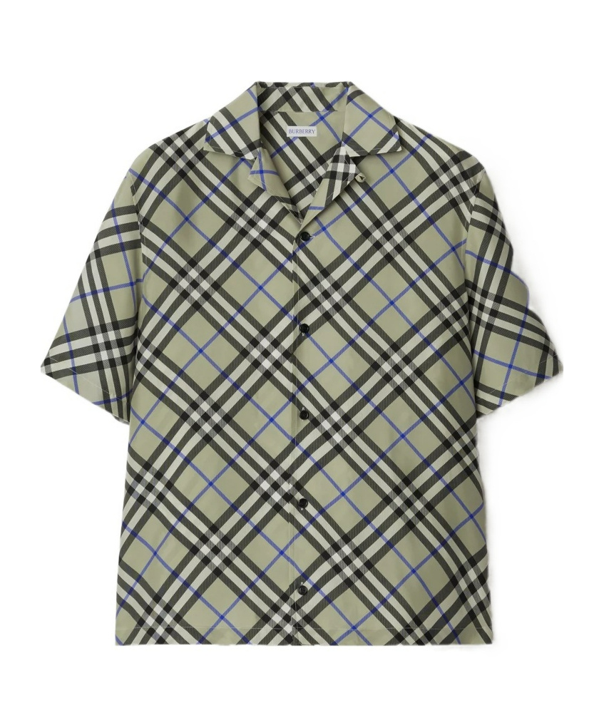 Burberry Nova Check Silk Shirt In Gray