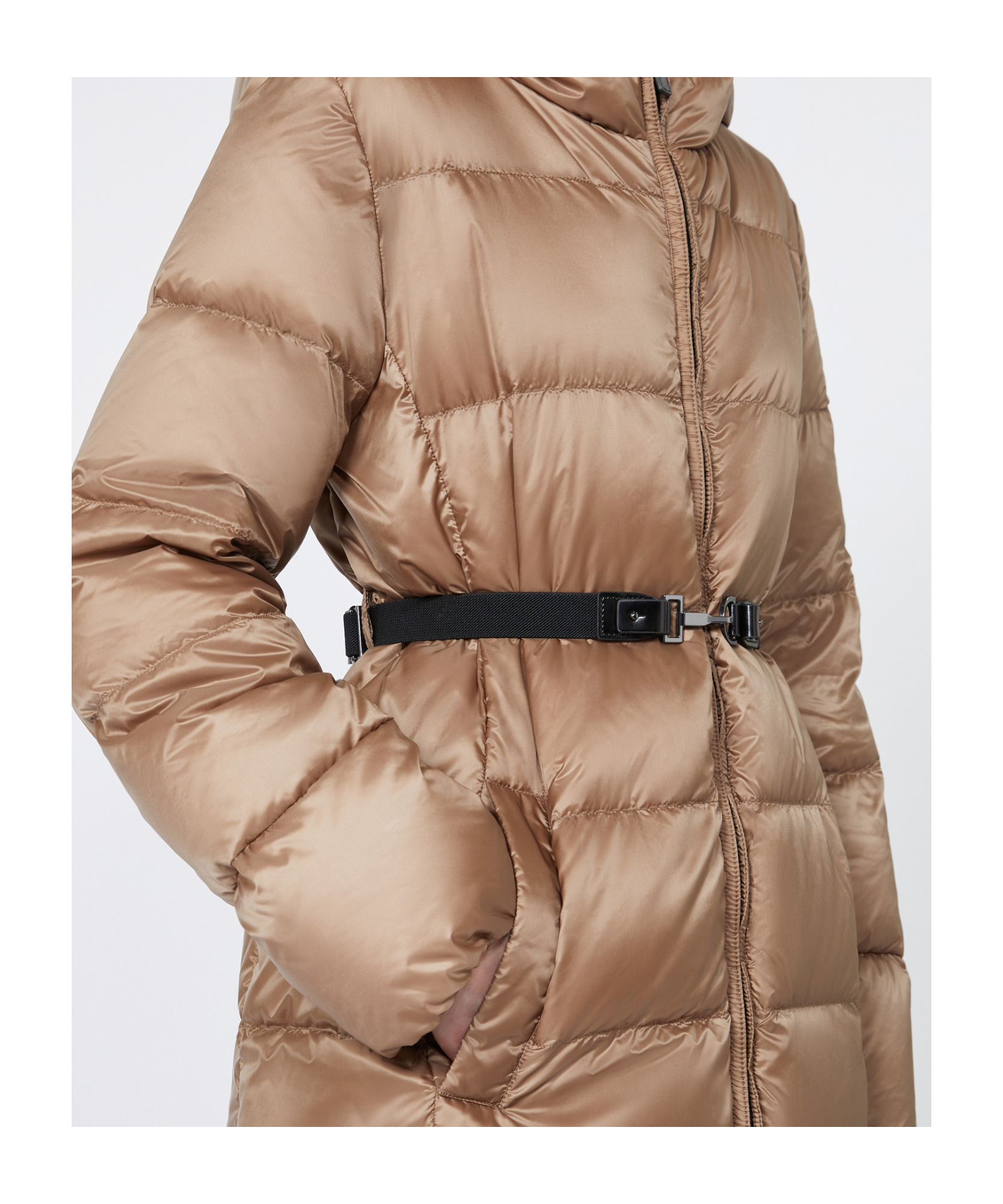 Max Mara Anorak Midi De Tela Técnica Impermeable In Brown