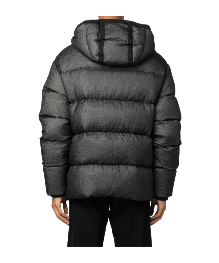 Dsquared2 Nylon Down Jacket With Logo Patch In Black