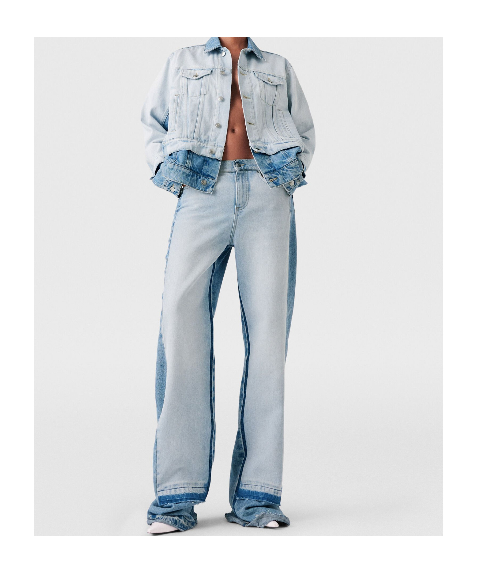 Stella Mccartney Contrast-matched Denim Jacket In White