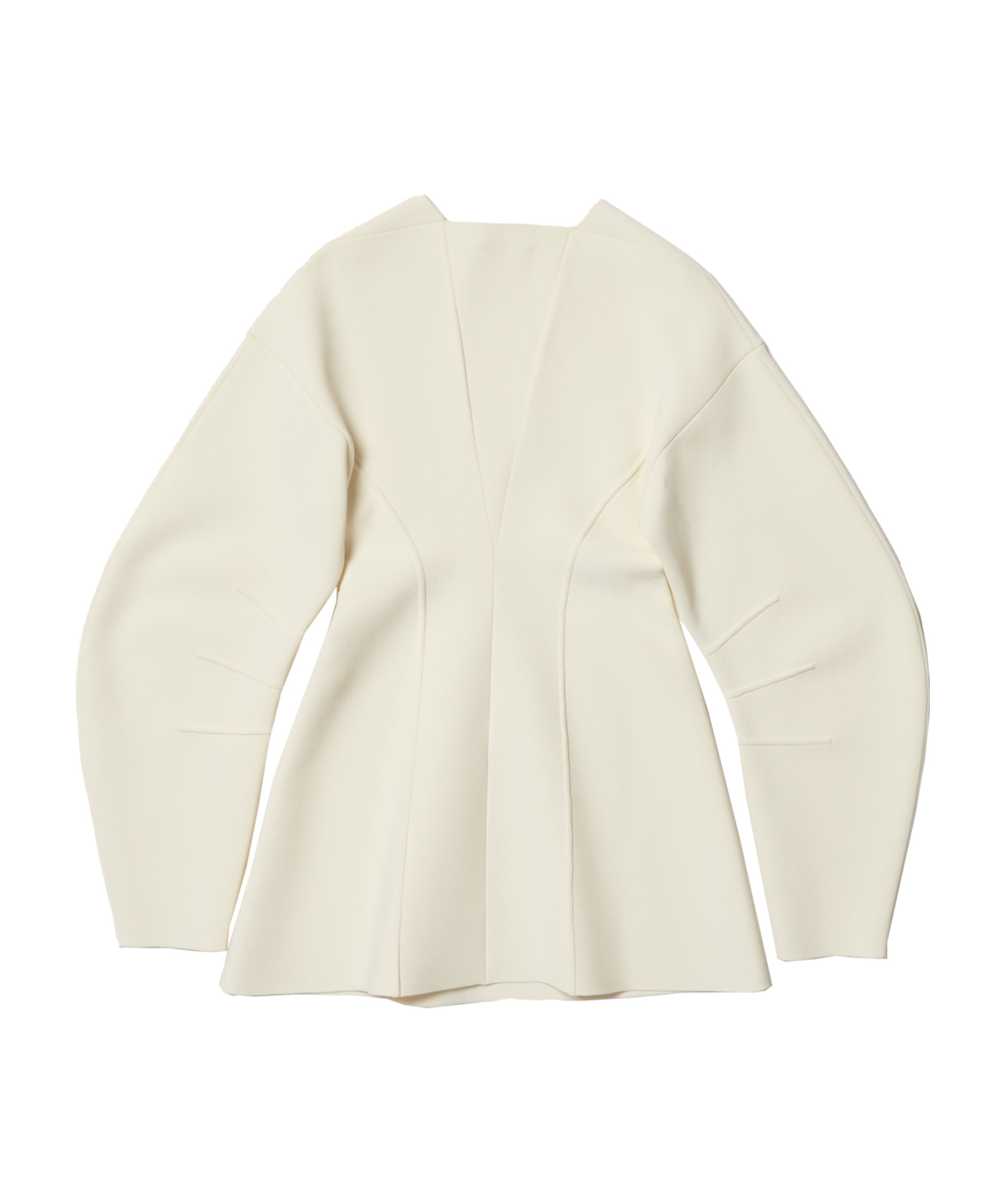 Jil Sander Piped Balloon Sleeved Jumper In White
