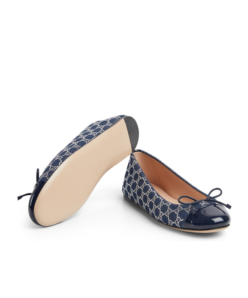 Gucci Women's Gg Crystal Ballet Flat In Blue