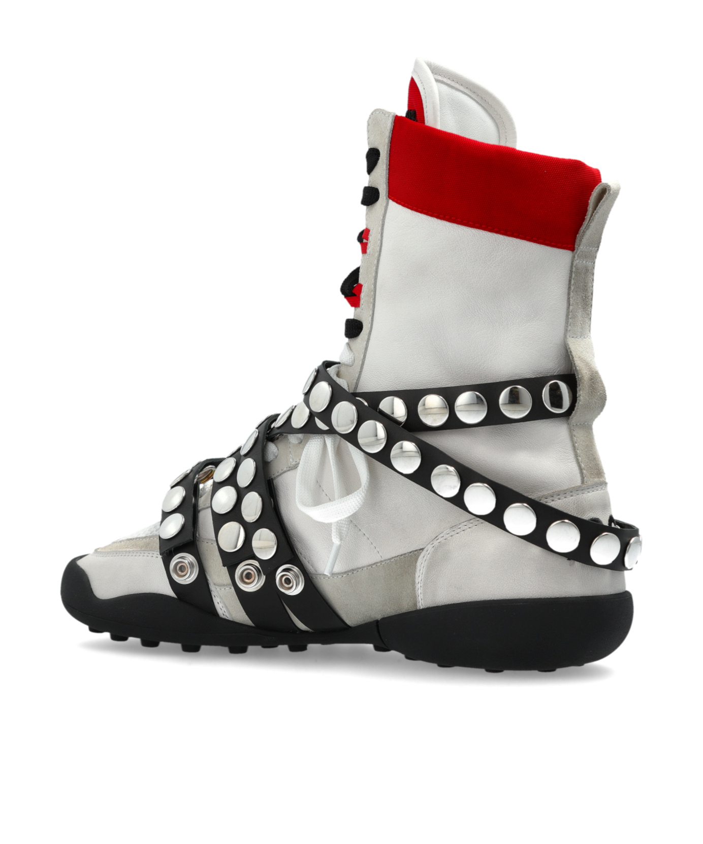 Dsquared2 Round Toe High Top Sneakers In White