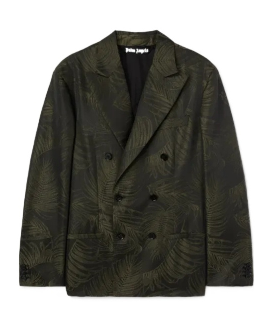 Palm Angels Palms-jacquard Blazer In Black