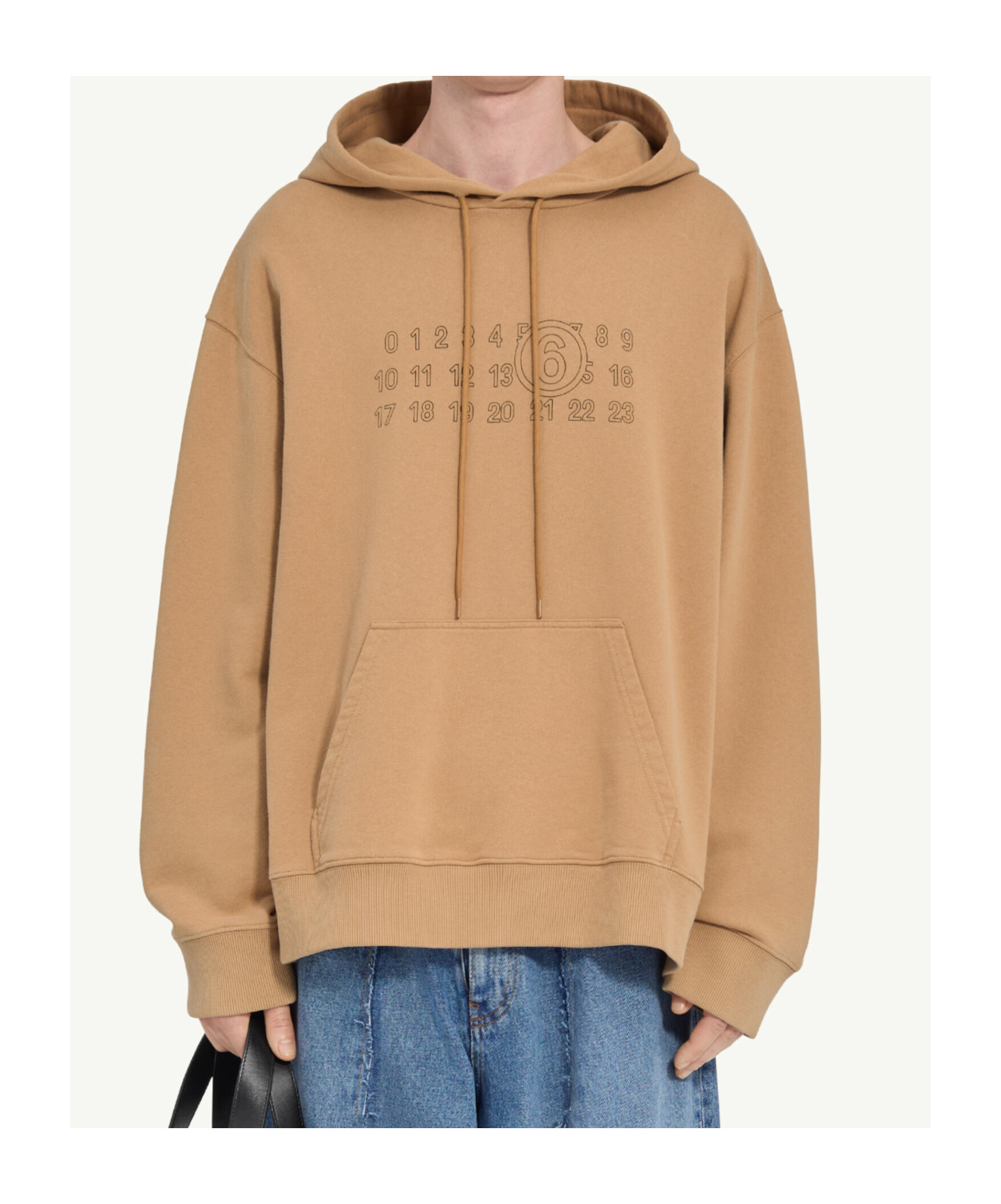 Mm6 Maison Margiela Mm6 By Maison Margiela Relaxed-fit Cotton Hoodie With Unique Graphic Print In Nude