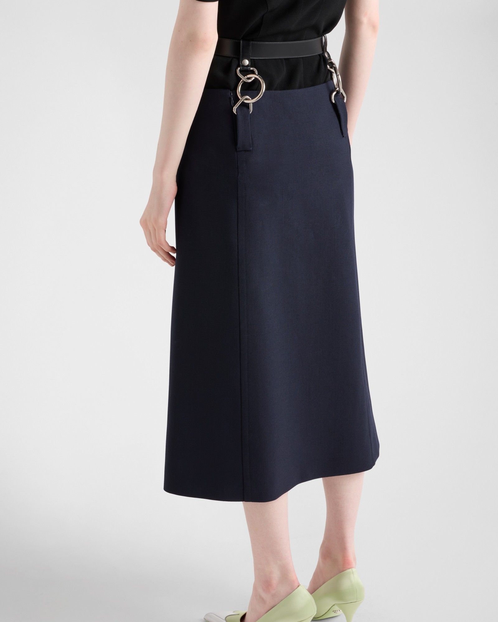 PRADA RUSH STITCH SKIRT WITH BELT