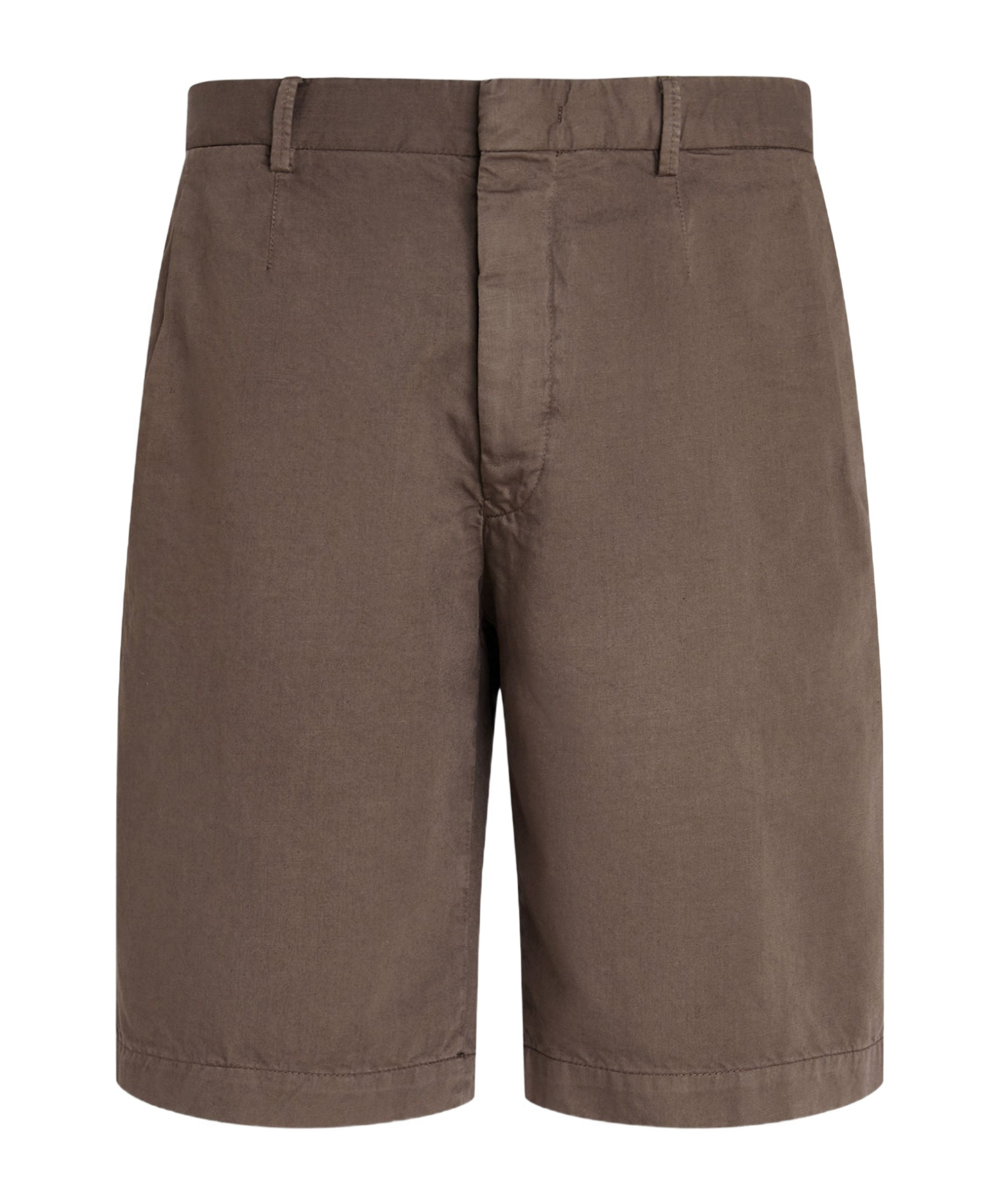 Shop Zegna Summer Chino Shorts In Dark Grey Brown