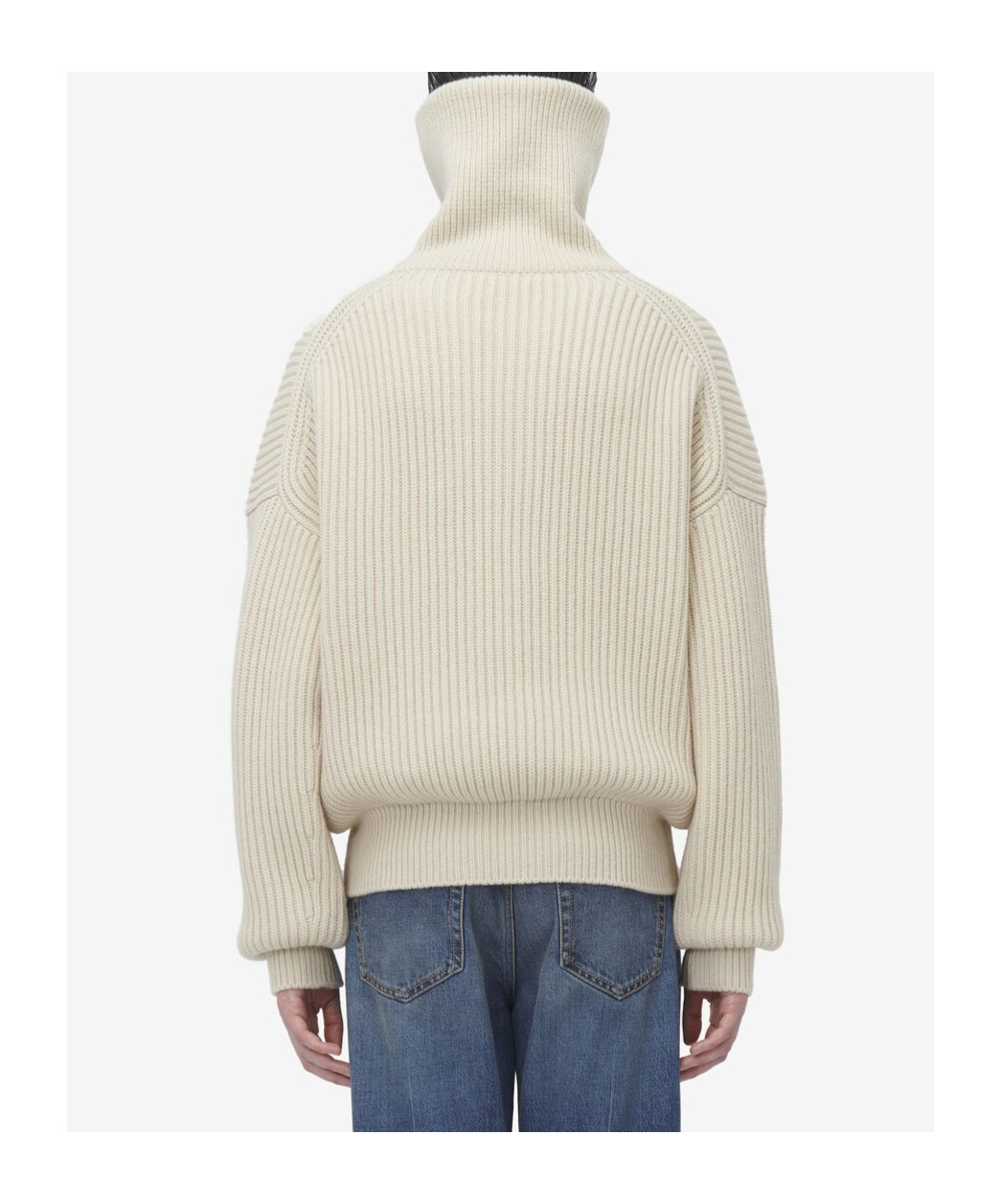 Alexander Mcqueen S Mcqueen Funnel-neck Chunky-knit Wool And Cashmere Jumper In White