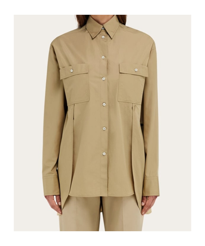 Ferragamo Utility Shirt In Brown