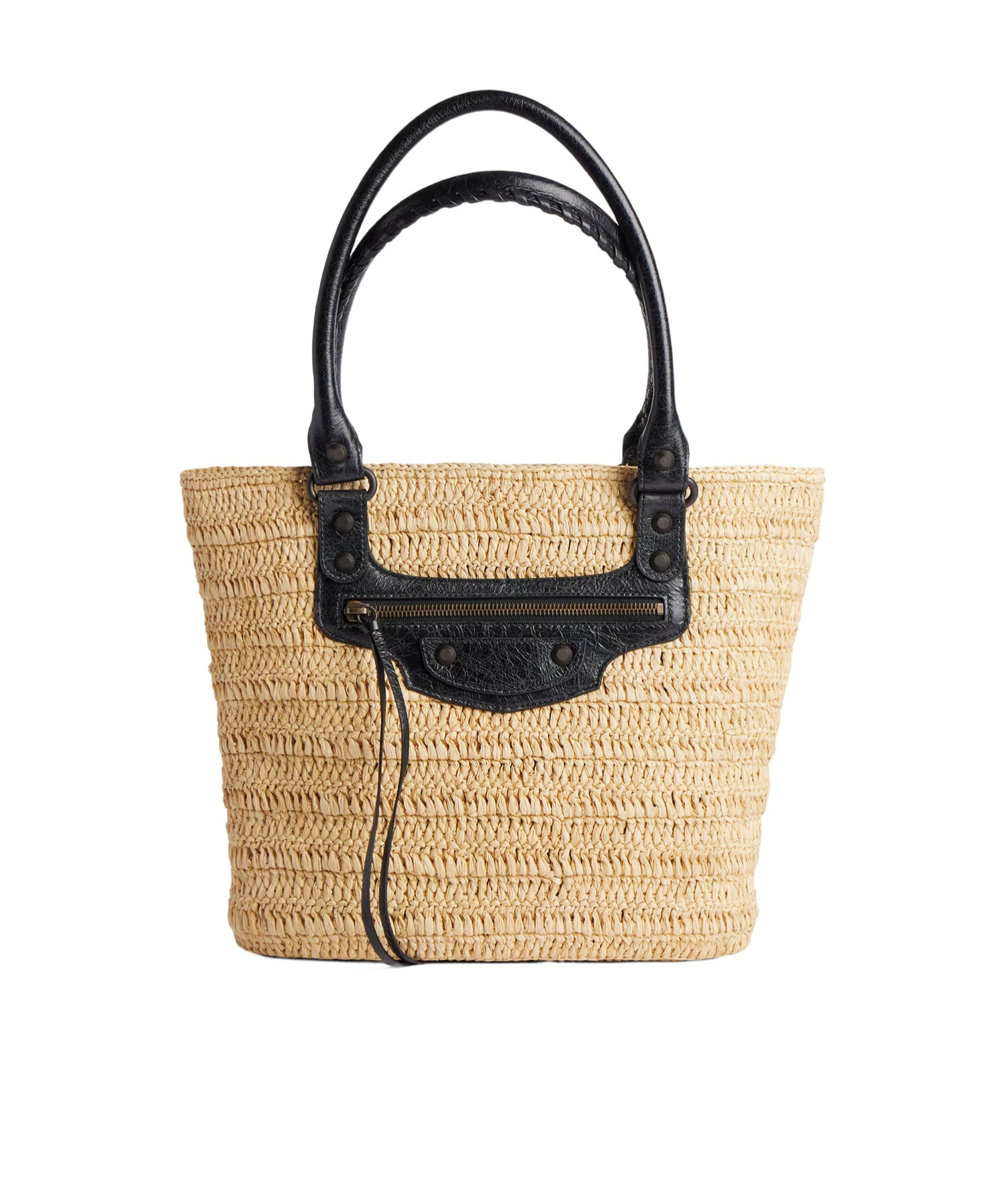 Balenciaga Le City Small Basket In Natural/black