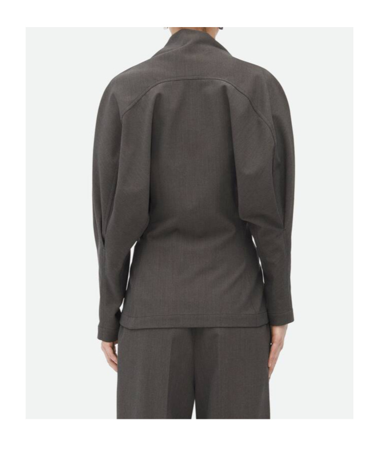 Bottega Veneta Long-sleeved Wool Top In Black