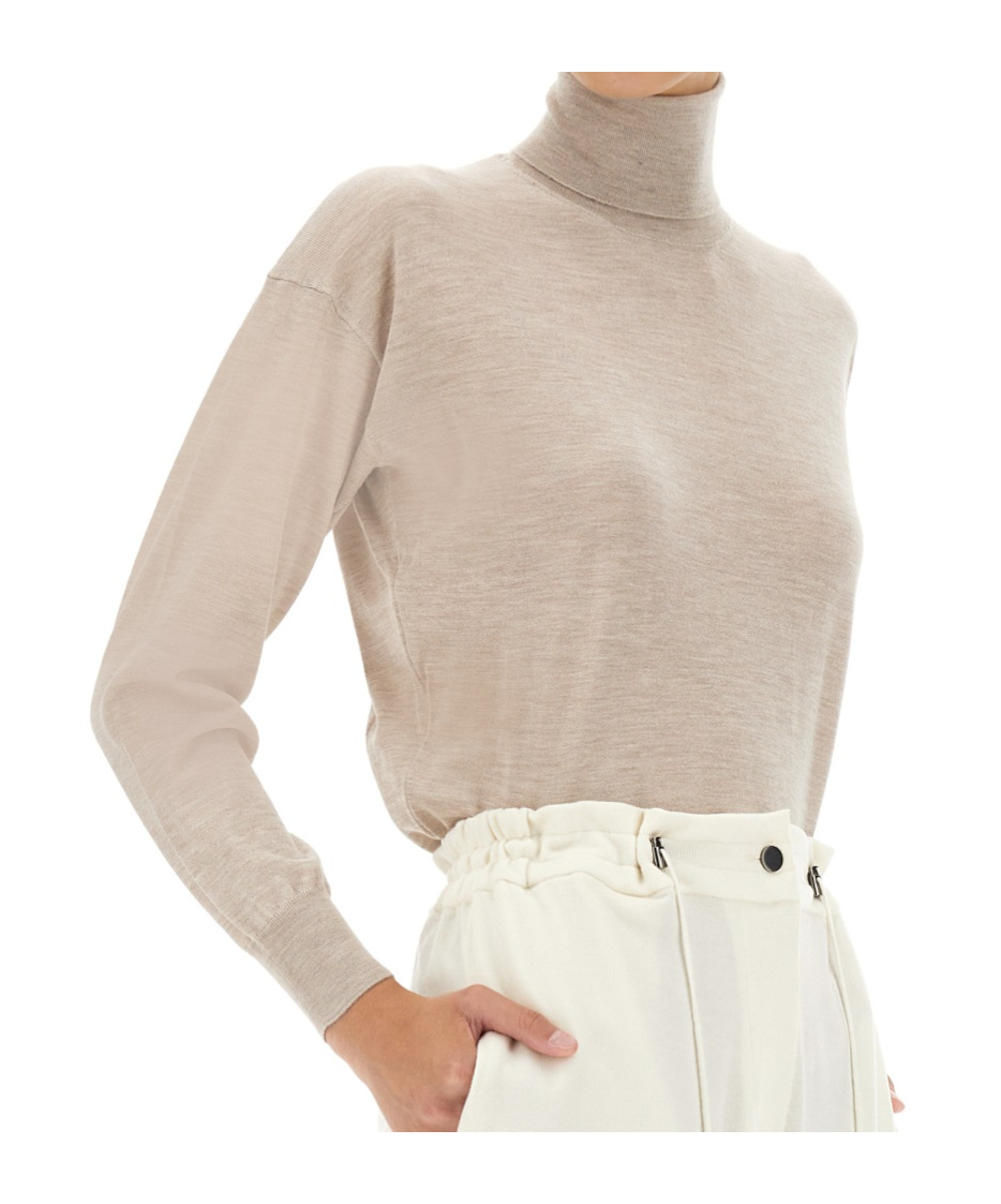 Tom Ford Turtleneck Long-sleeved Knit Jumper In Beige