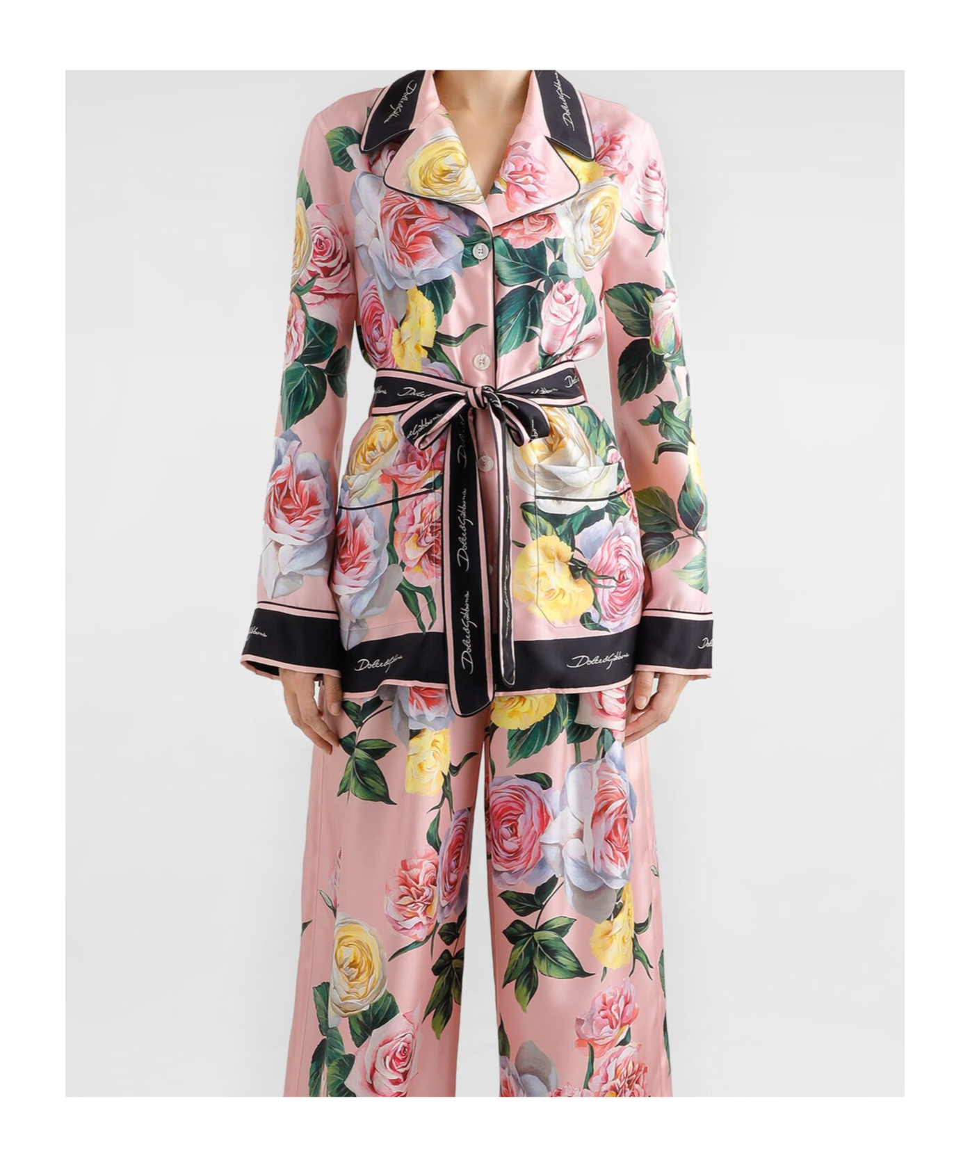 Shop Dolce & Gabbana Floral-print Shirt In Pink