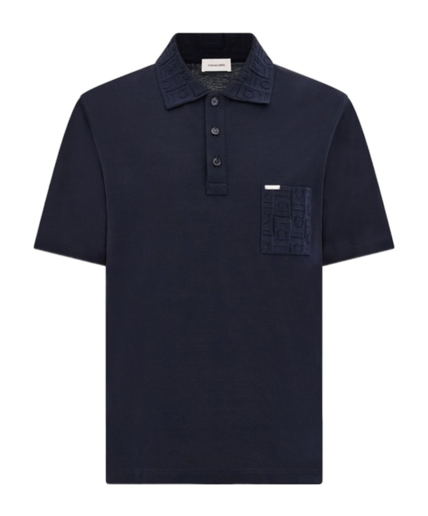 Ferragamo Short-sleeved Polo Shirt In Blue