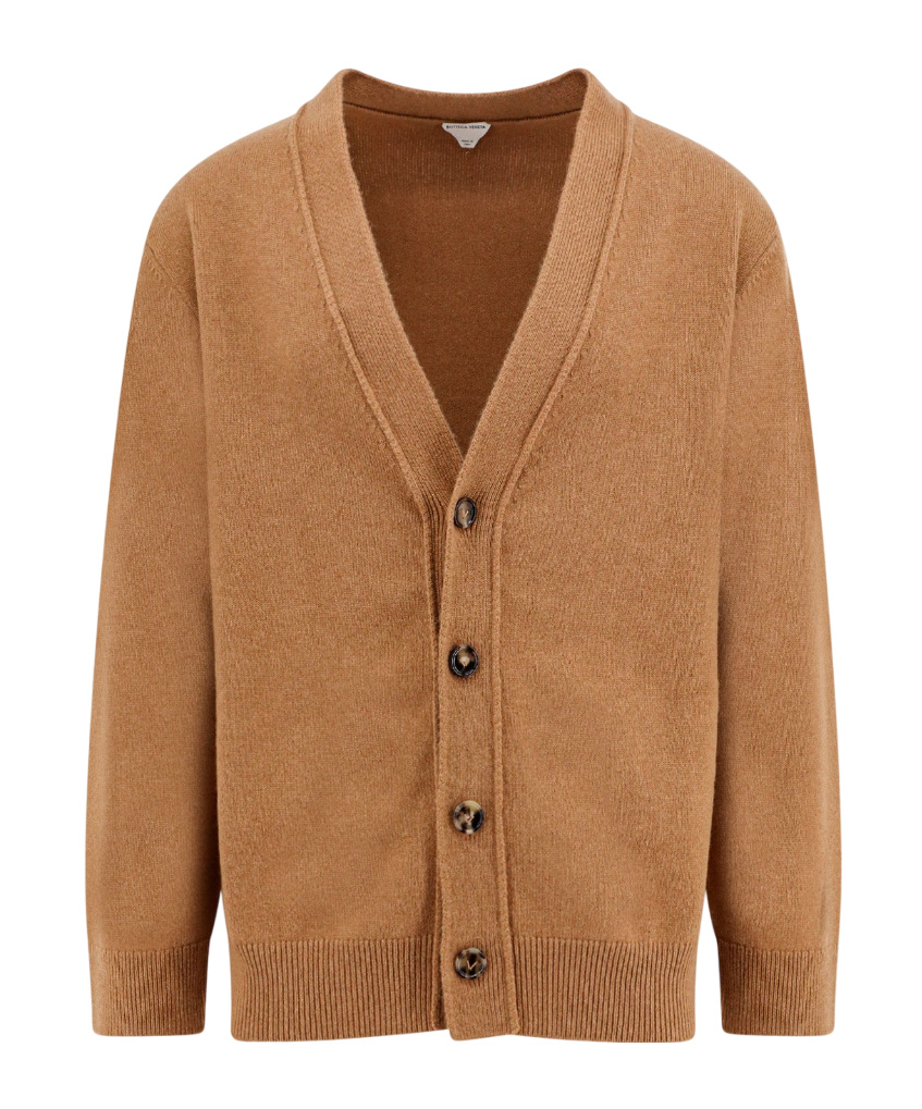 BOTTEGA VENETA BOTTEGA VENETA LONG SLEEVED V-NECK KNITTED CARDIGAN