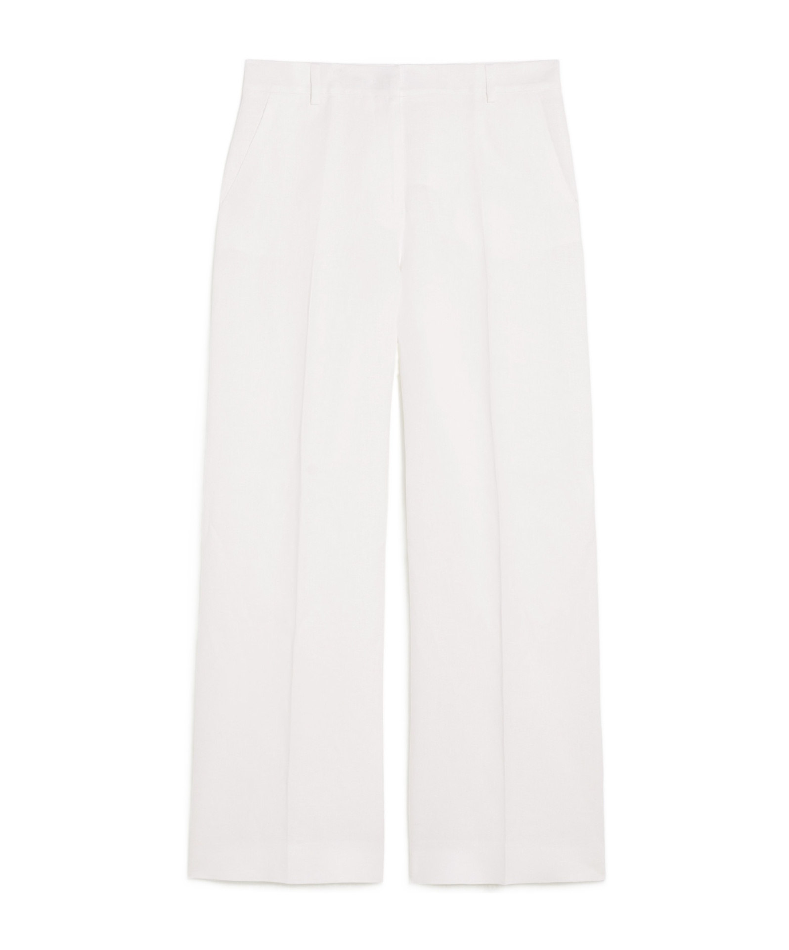 Weekend Max Mara Linen Canvas Trousers In White
