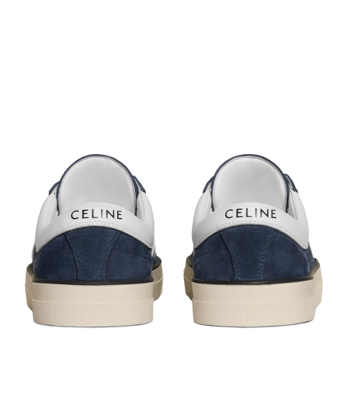 Celine Leather-trimmed Suede Sneakers In Blue