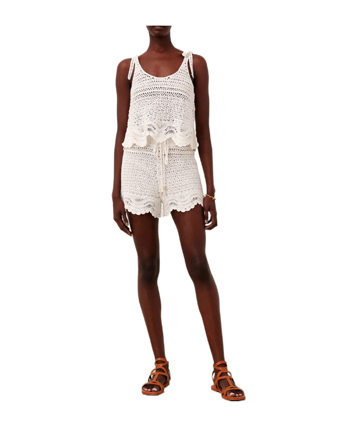 Zimmermann Lightburst Crochet Shorts In White
