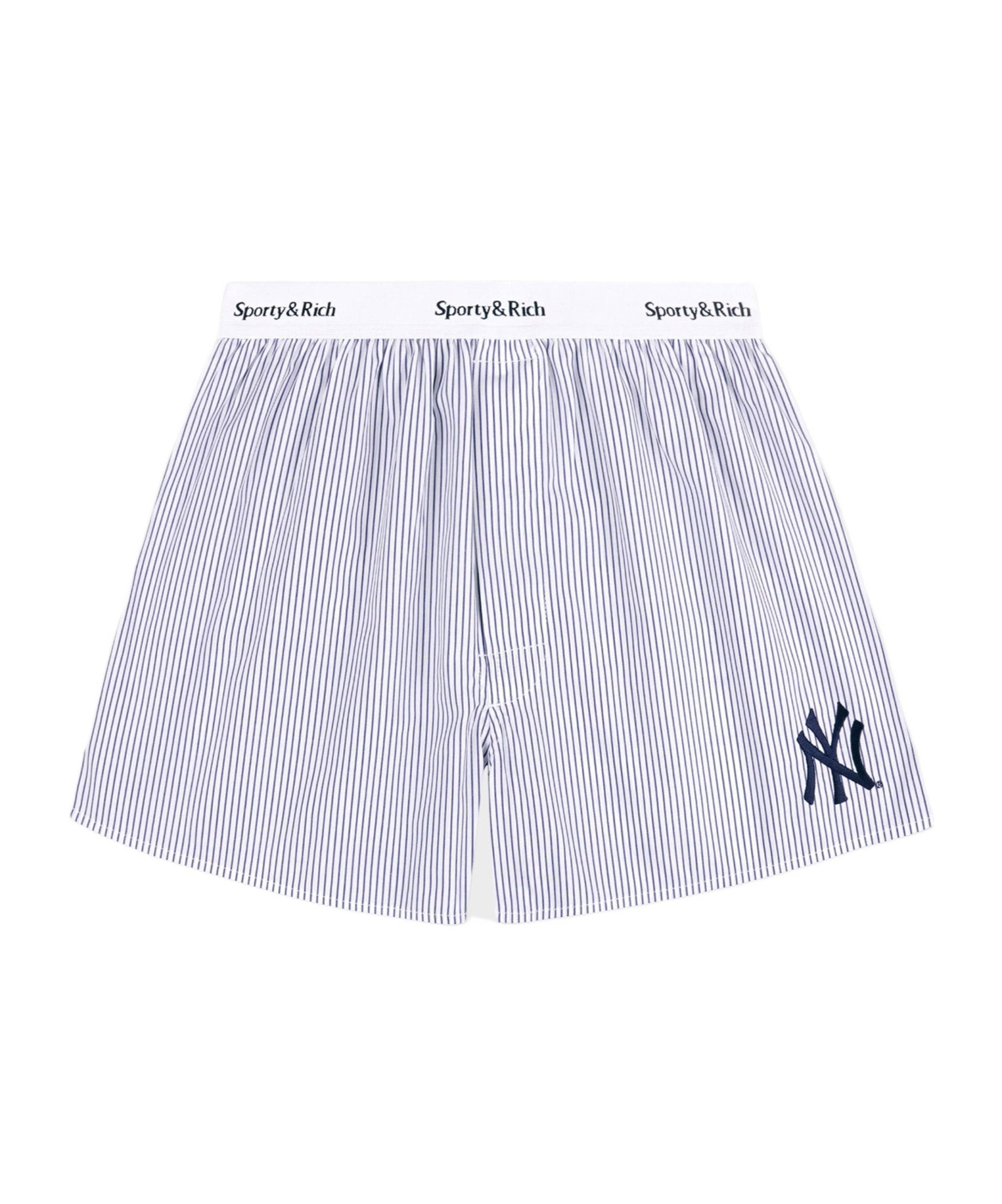 Sporty And Rich Yankees Serif Boxer Short Navy Striped In Multi