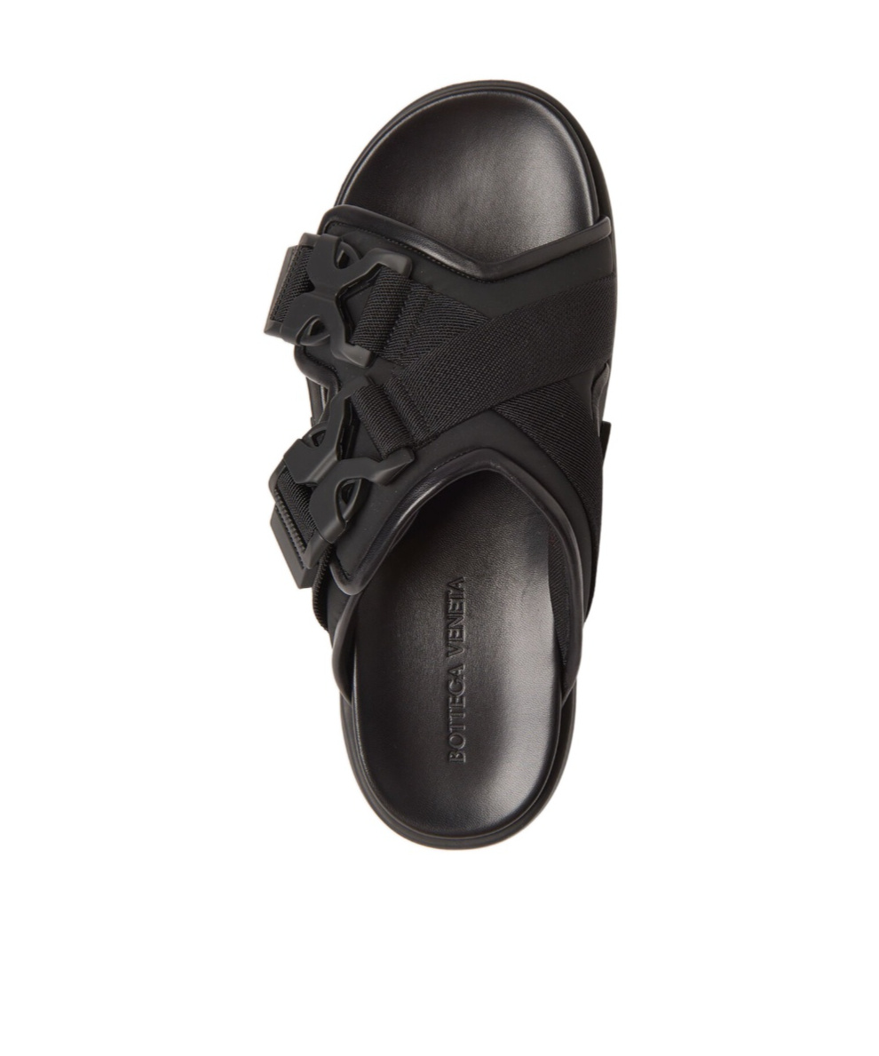 Bottega Veneta Buckle-detailed Slides In Black