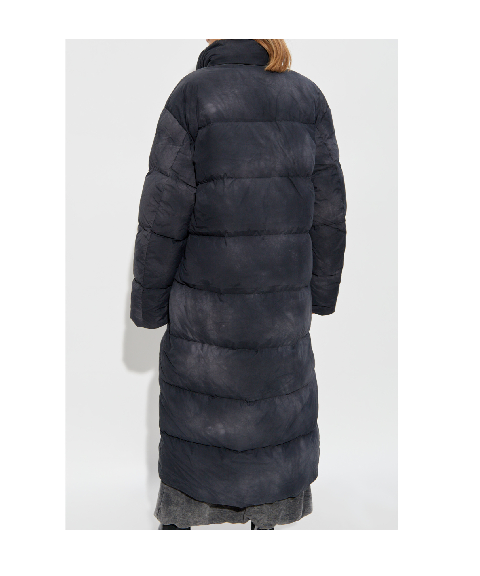 Diesel Long Down Jacket In Black