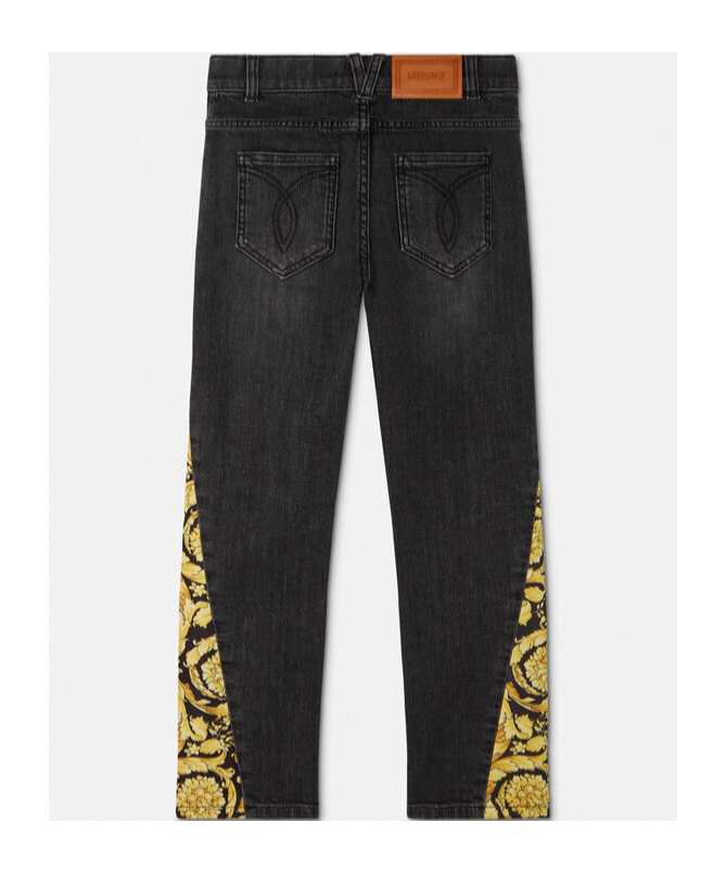 Versace Printed Jeans In Black
