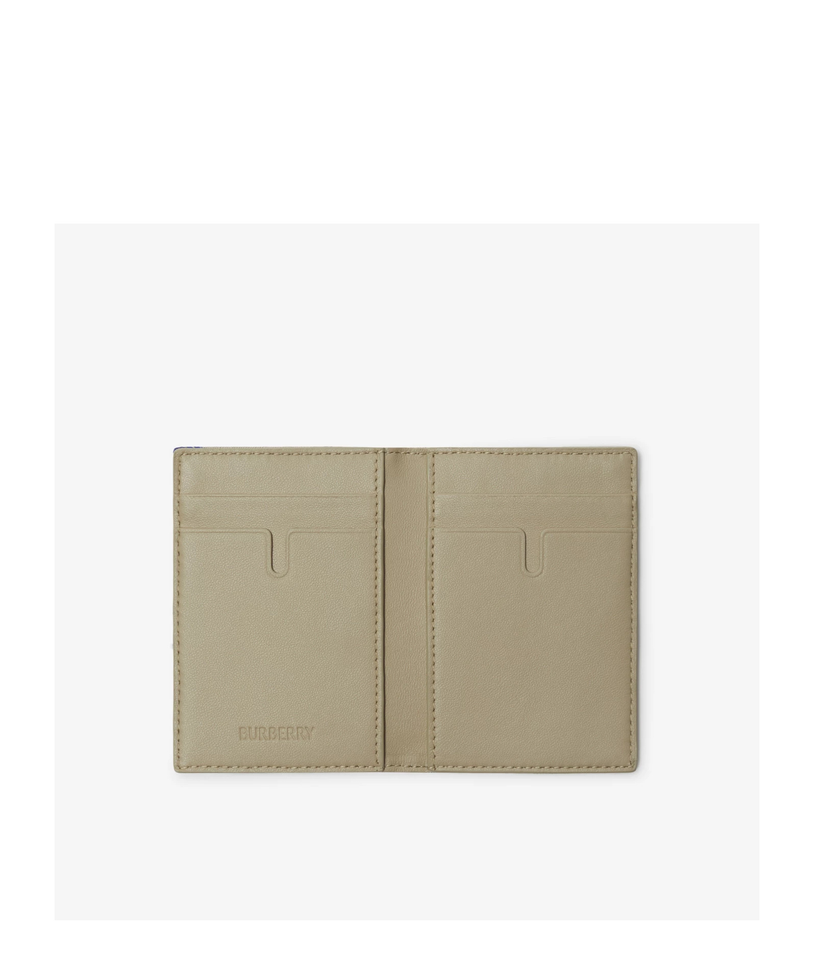 Burberry Check Folding Card Case In Gray