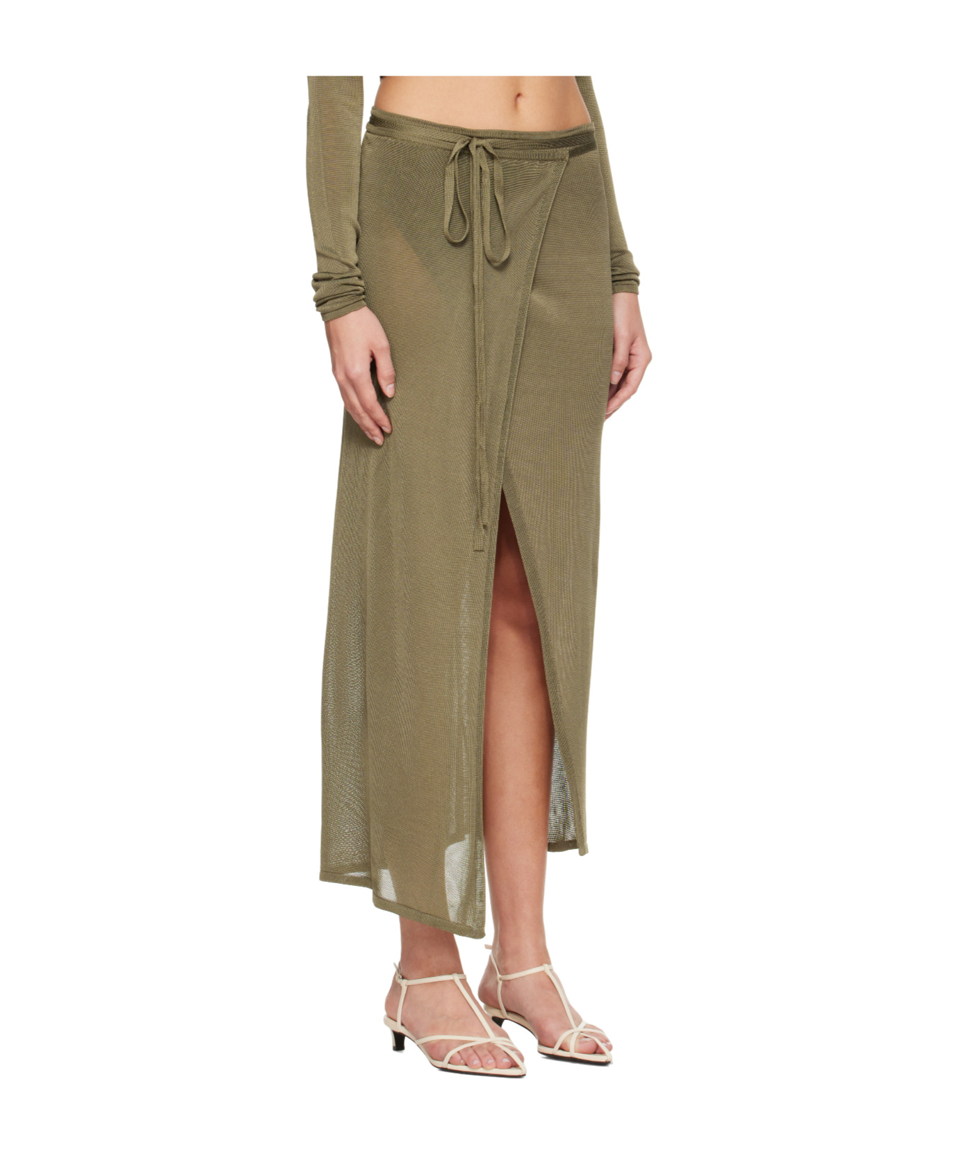 The Frankie Shop Wrap Skirt In Green