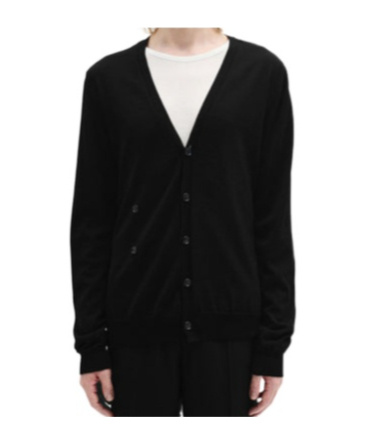 Ann Demeulemeester Asymmetrical Wool Cardigan In Black