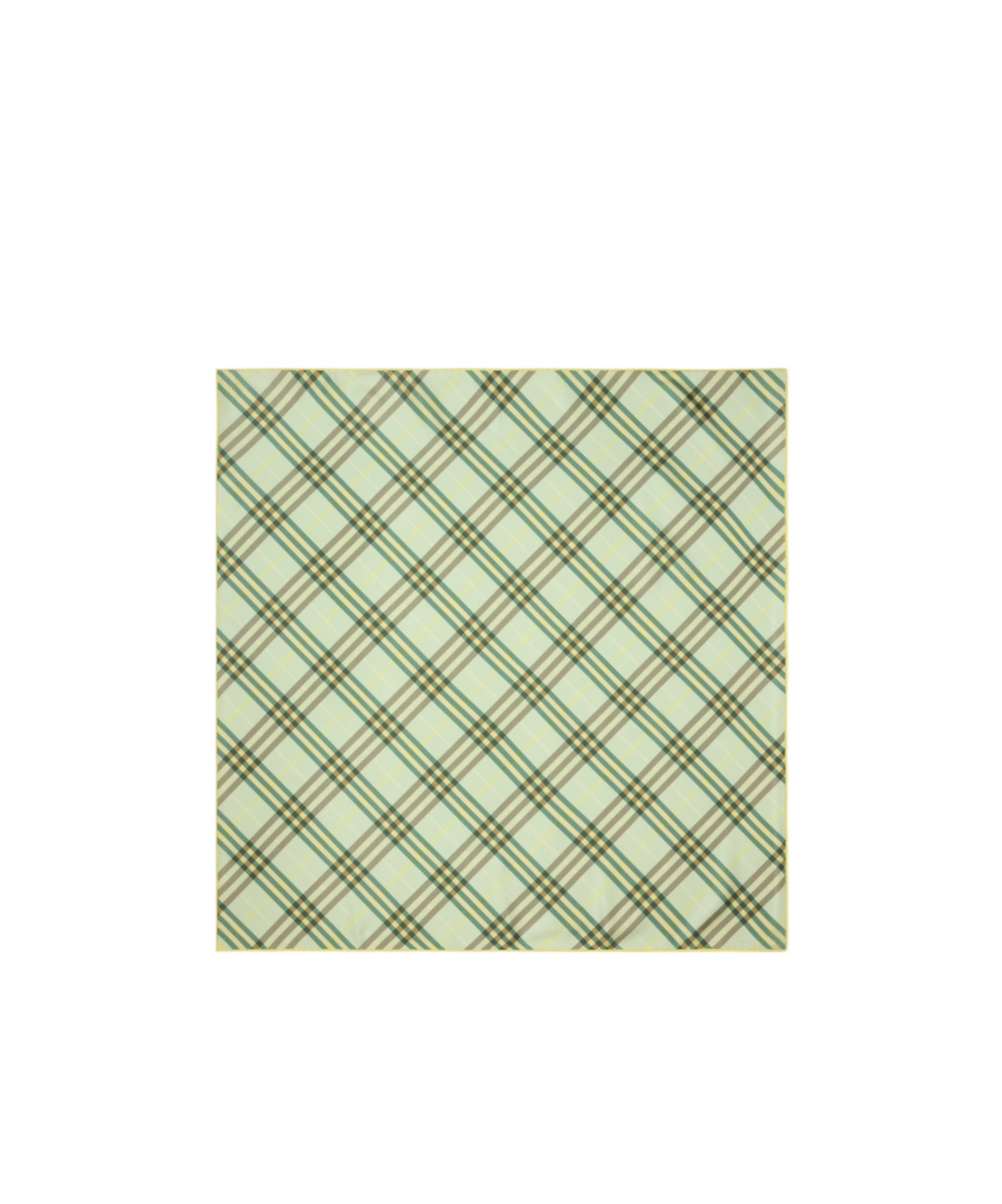 Burberry Check Silk Square Scarf In Green