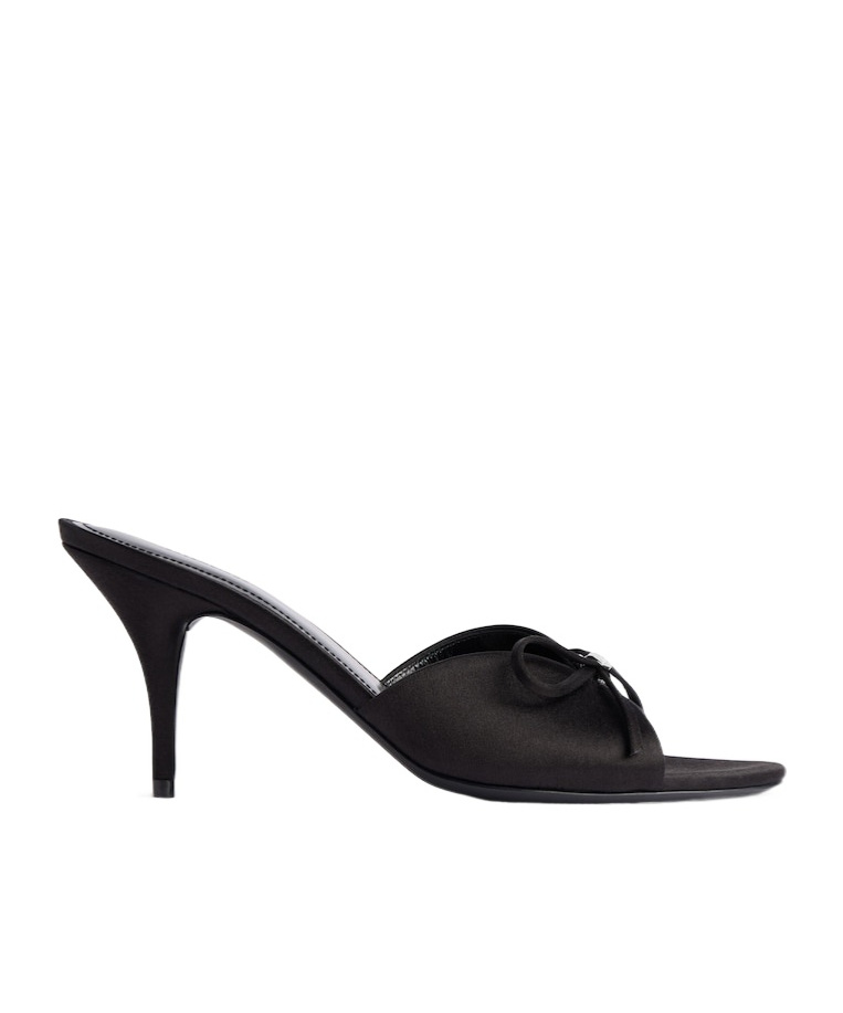 Balenciaga Knife Bow Viscose & Silk Sandals In Black