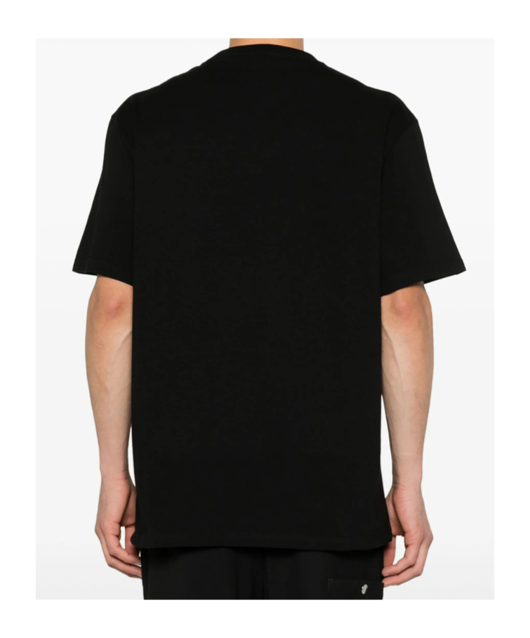 Alexander Mcqueen Mcqueen Flocked 'skull' T Shirt In Black