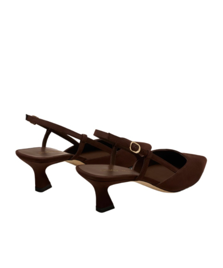 Stuart Weitzman Vinnie 50 Suede Slingback Pumps In Brown