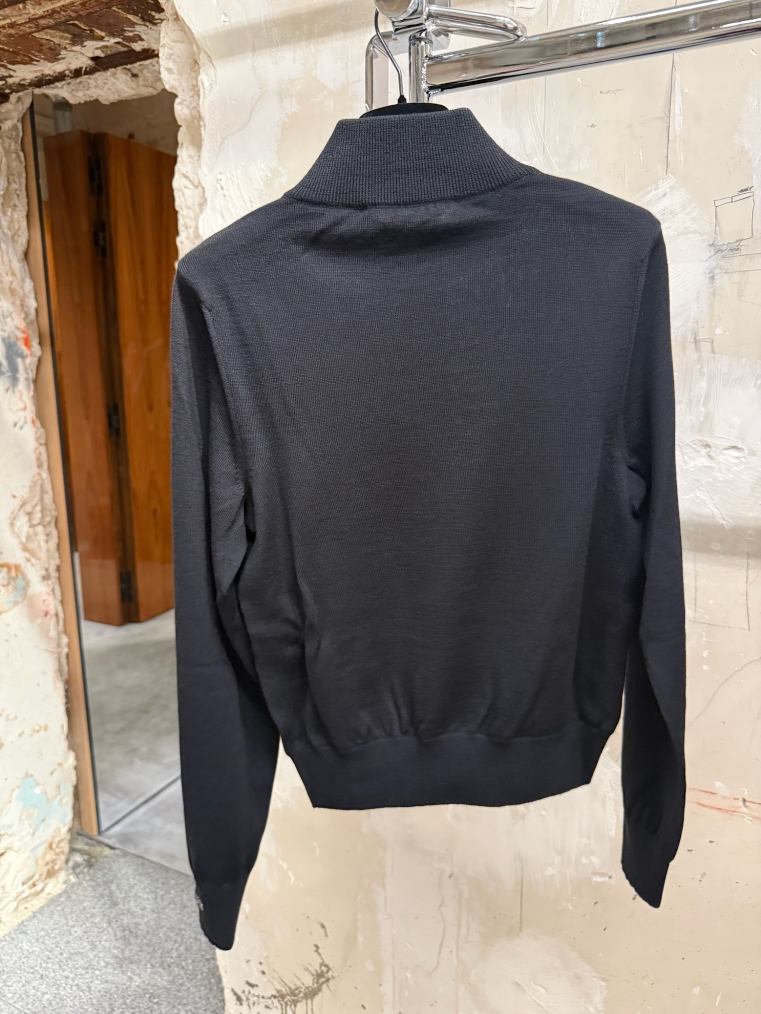 Balenciaga Zip-up Sweater In Black