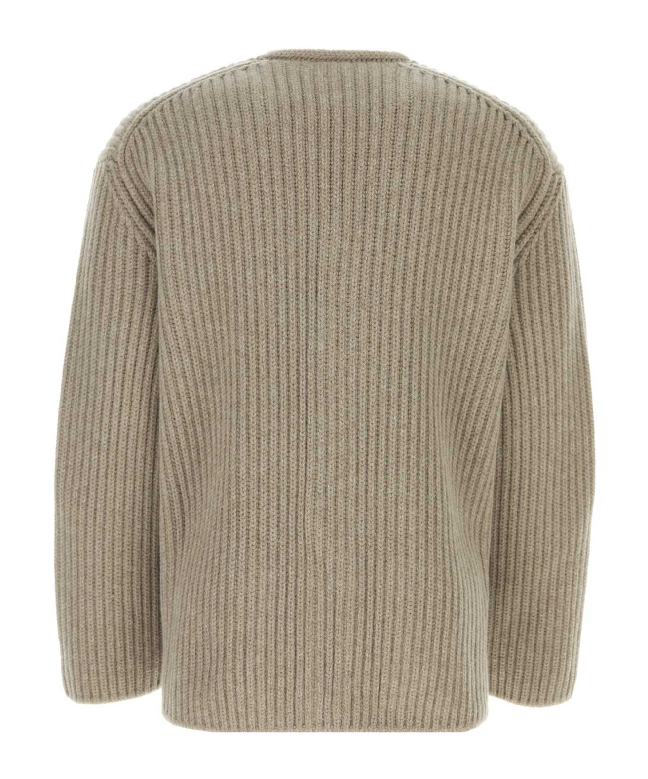 Bottega Veneta Cappuccino Wool Blend Cardigan In Nude