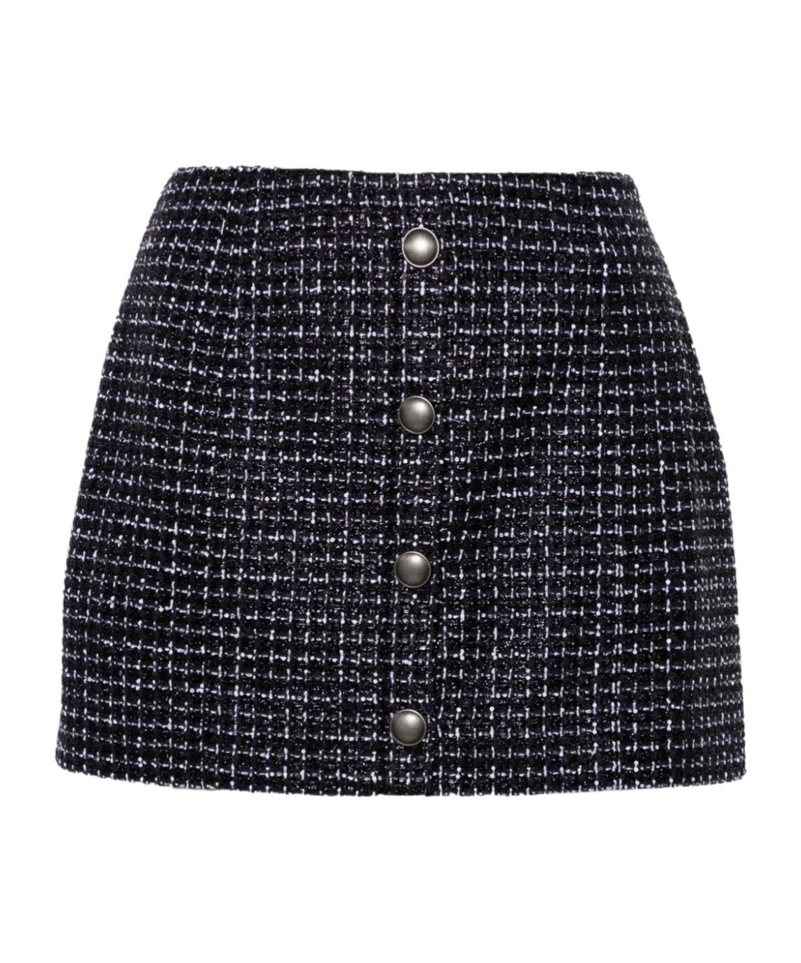Alessandra Rich Women Sequin Checked Tweed Mini Skirt In Black